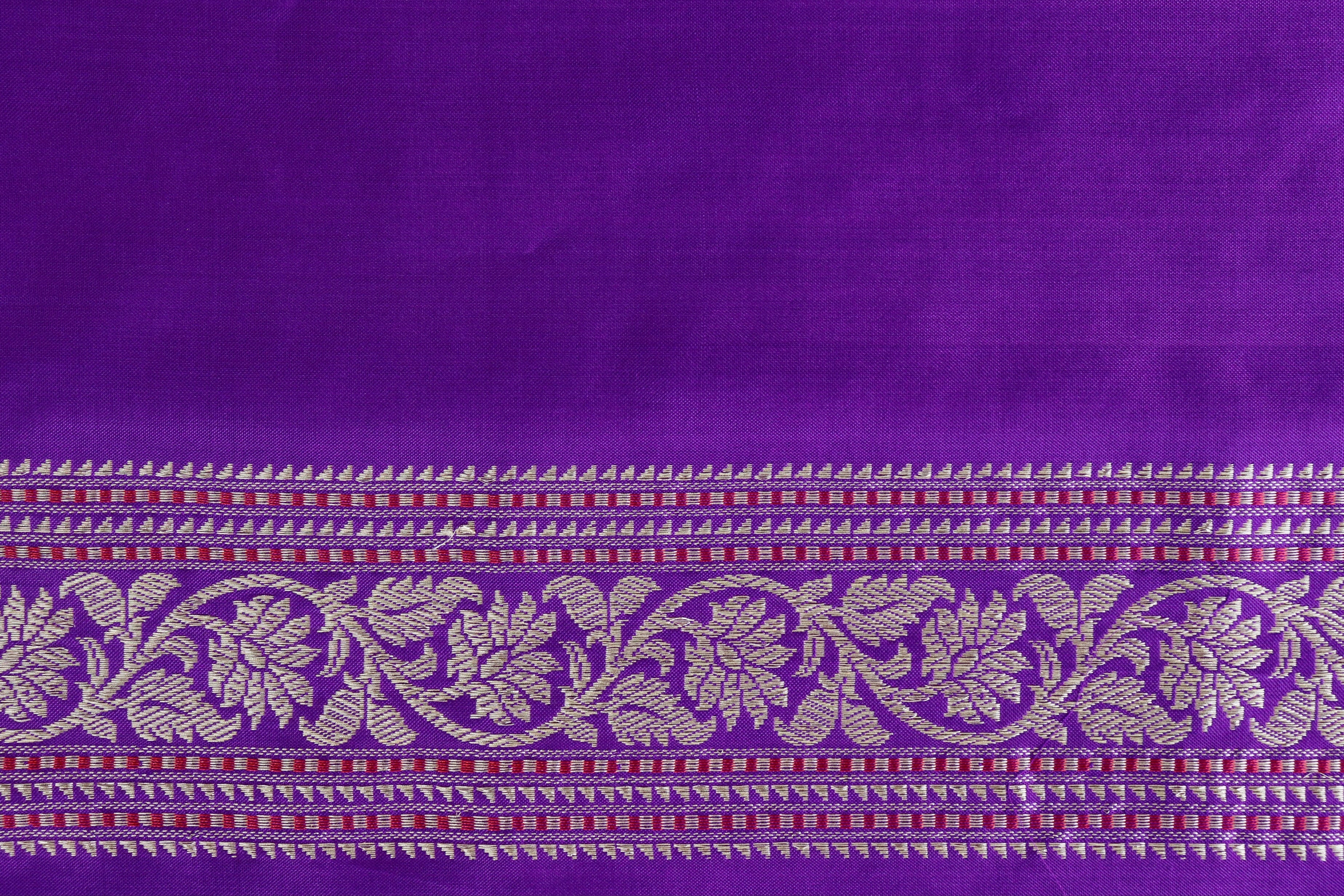 Purple Kadhua Motif Pure Silk Handloom Banarasi Saree