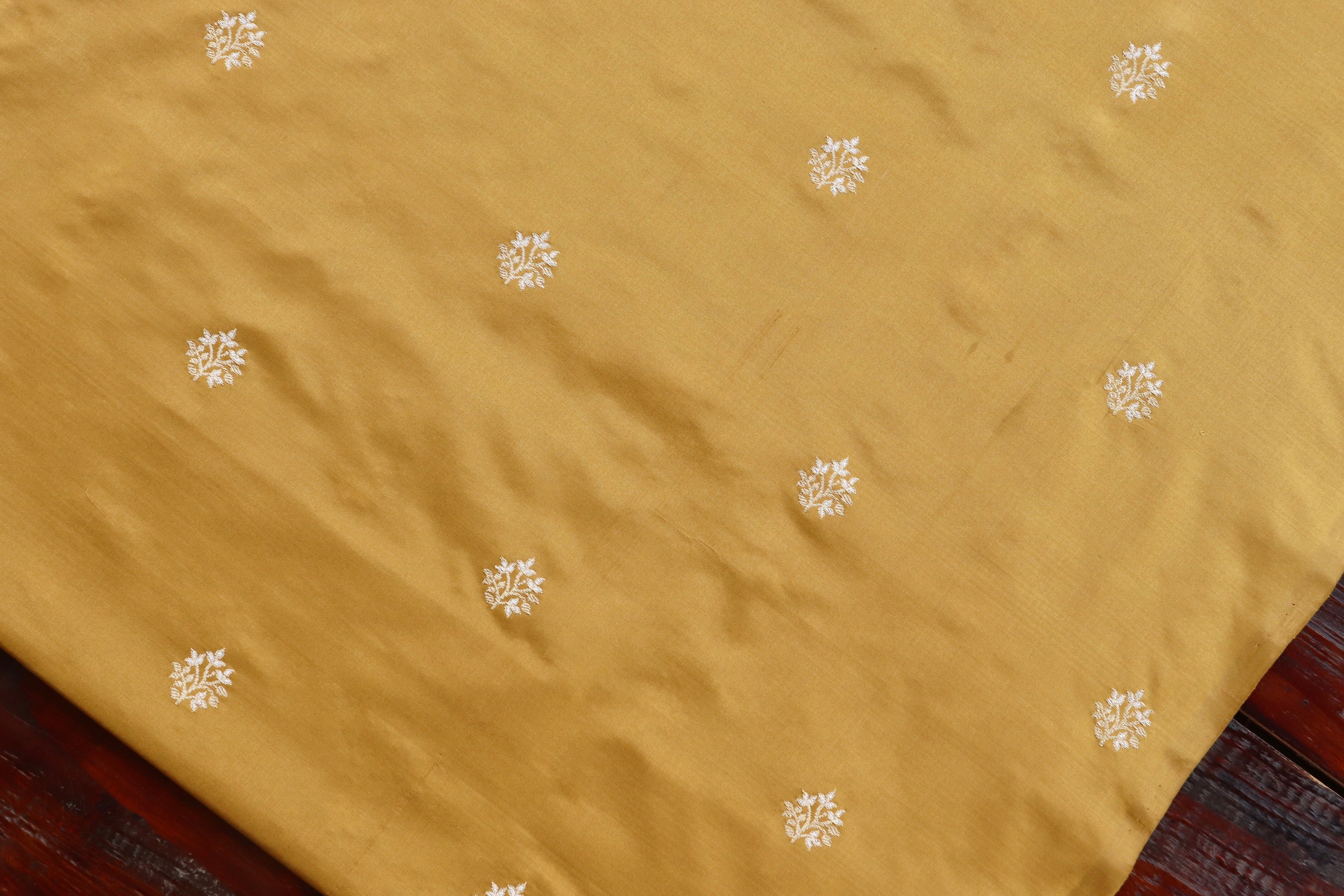 Mustard Pure Katan Silk Handloom Banarasi Thaan