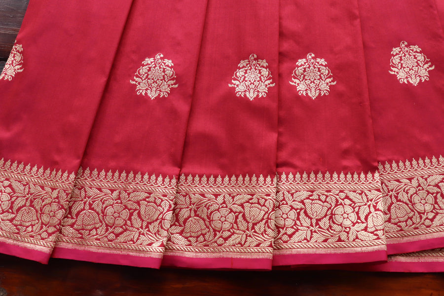 Maroon Kadhua Pure Katan Silk Banarasi Saree | Stuti Weaves