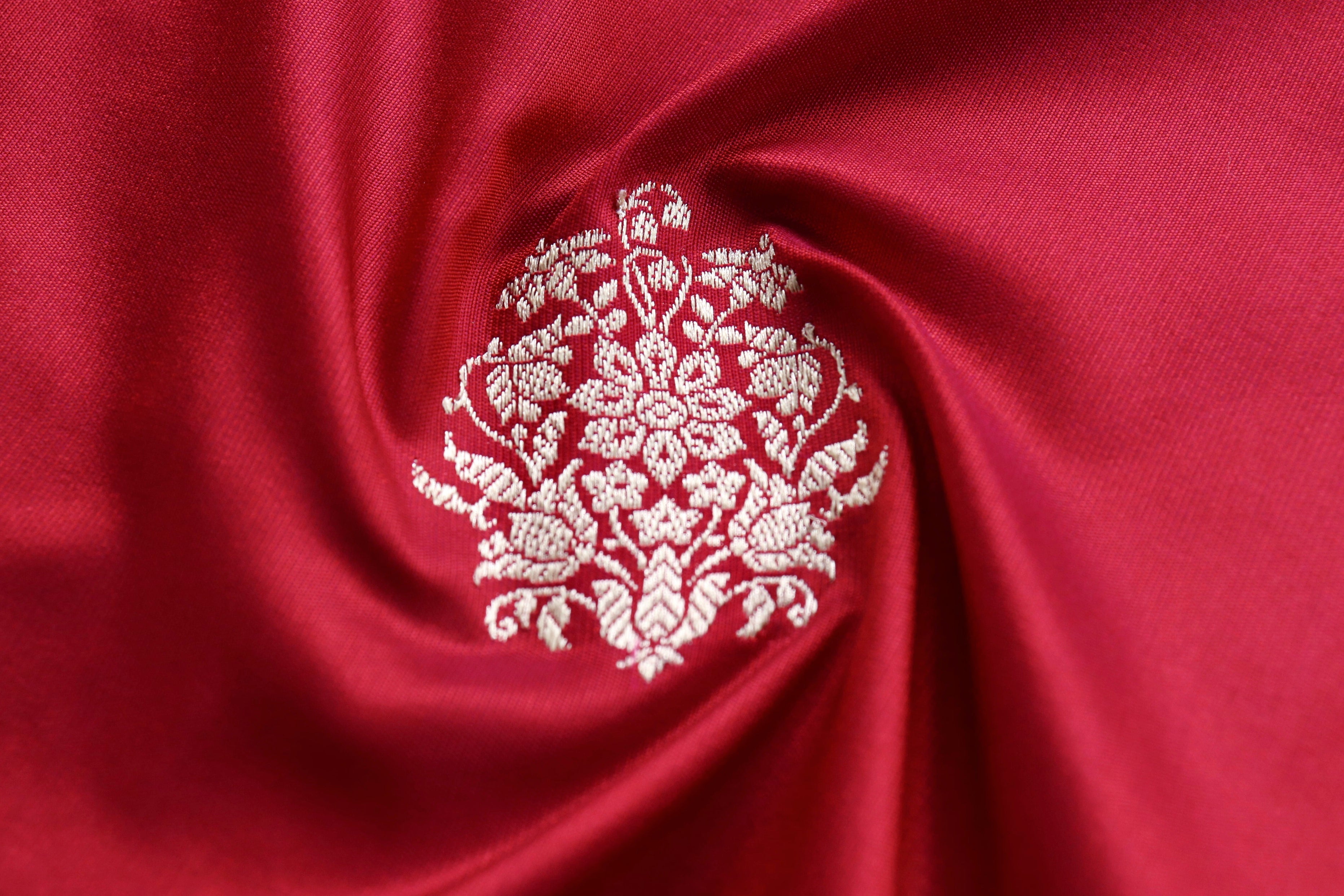 Maroon Kadhua Pure Katan Silk Handloom Banarasi Saree