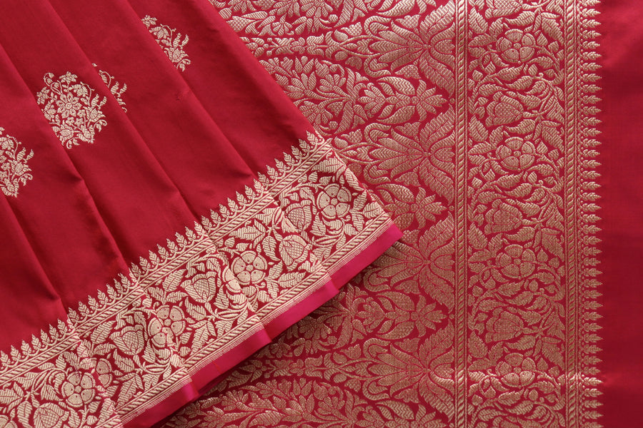 Maroon Kadhua Pure Katan Silk Banarasi Saree | Stuti Weaves