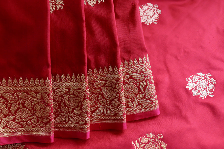 Maroon Kadhua Pure Katan Silk Banarasi Saree | Stuti Weaves
