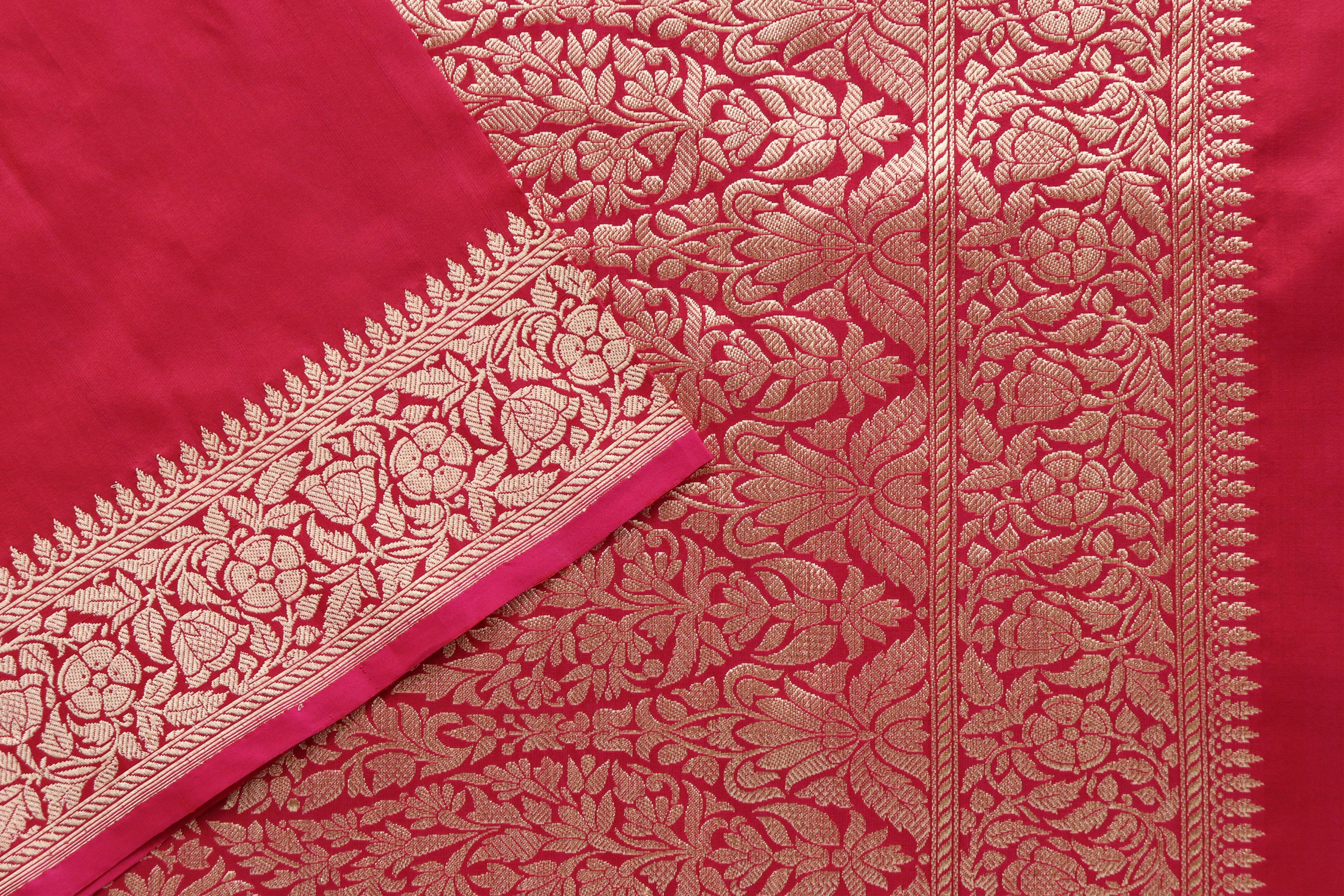 Maroon Kadhua Pure Katan Silk Handloom Banarasi Saree