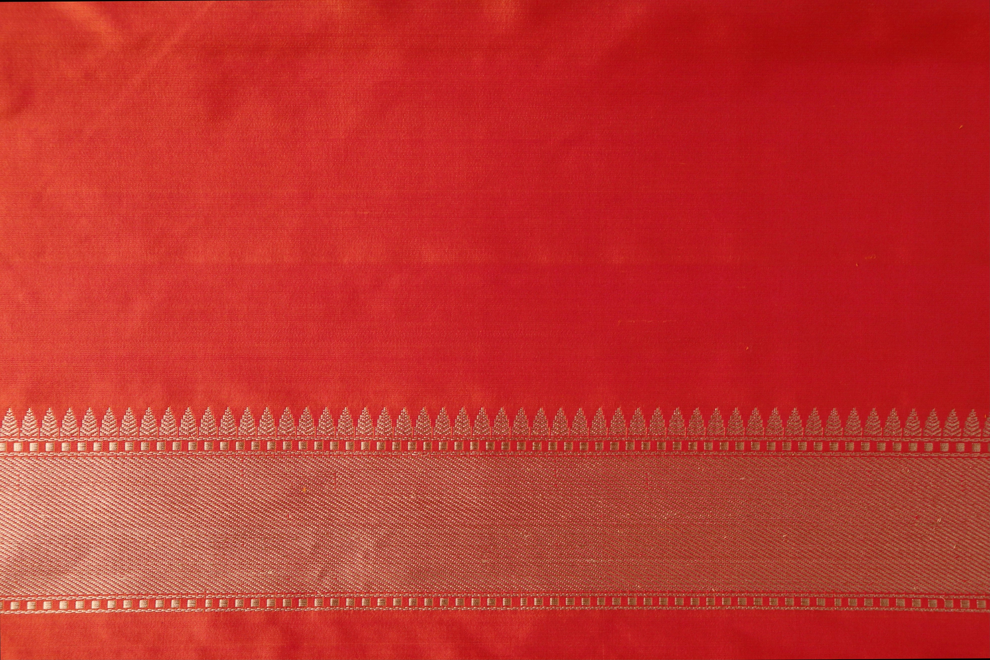 Rust  Meenadar Kadhua  Pure Silk Handloom Banarasi Saree