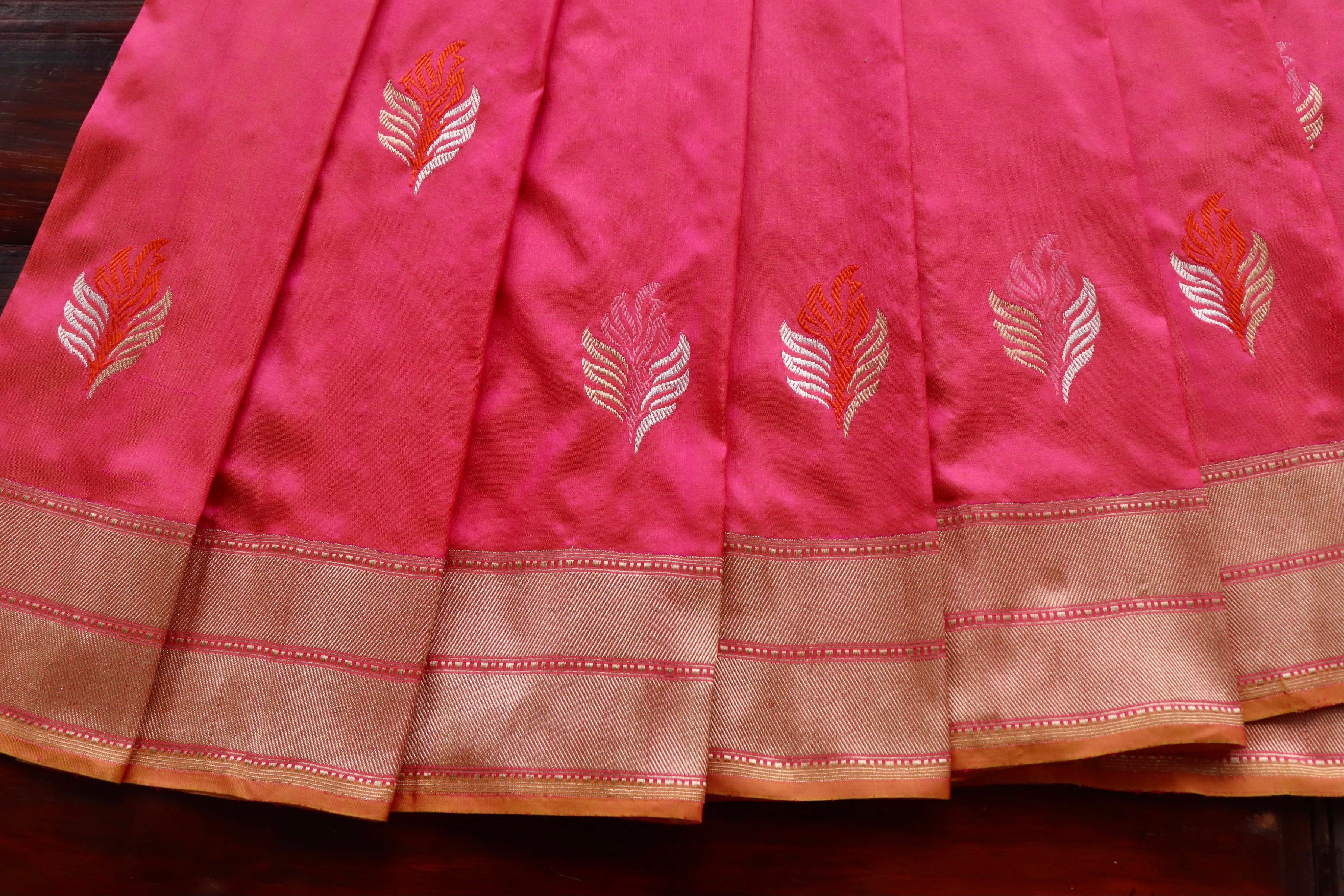 Pink Kadhua Motif Katan Silk Pure Handloom Banarasi Saree