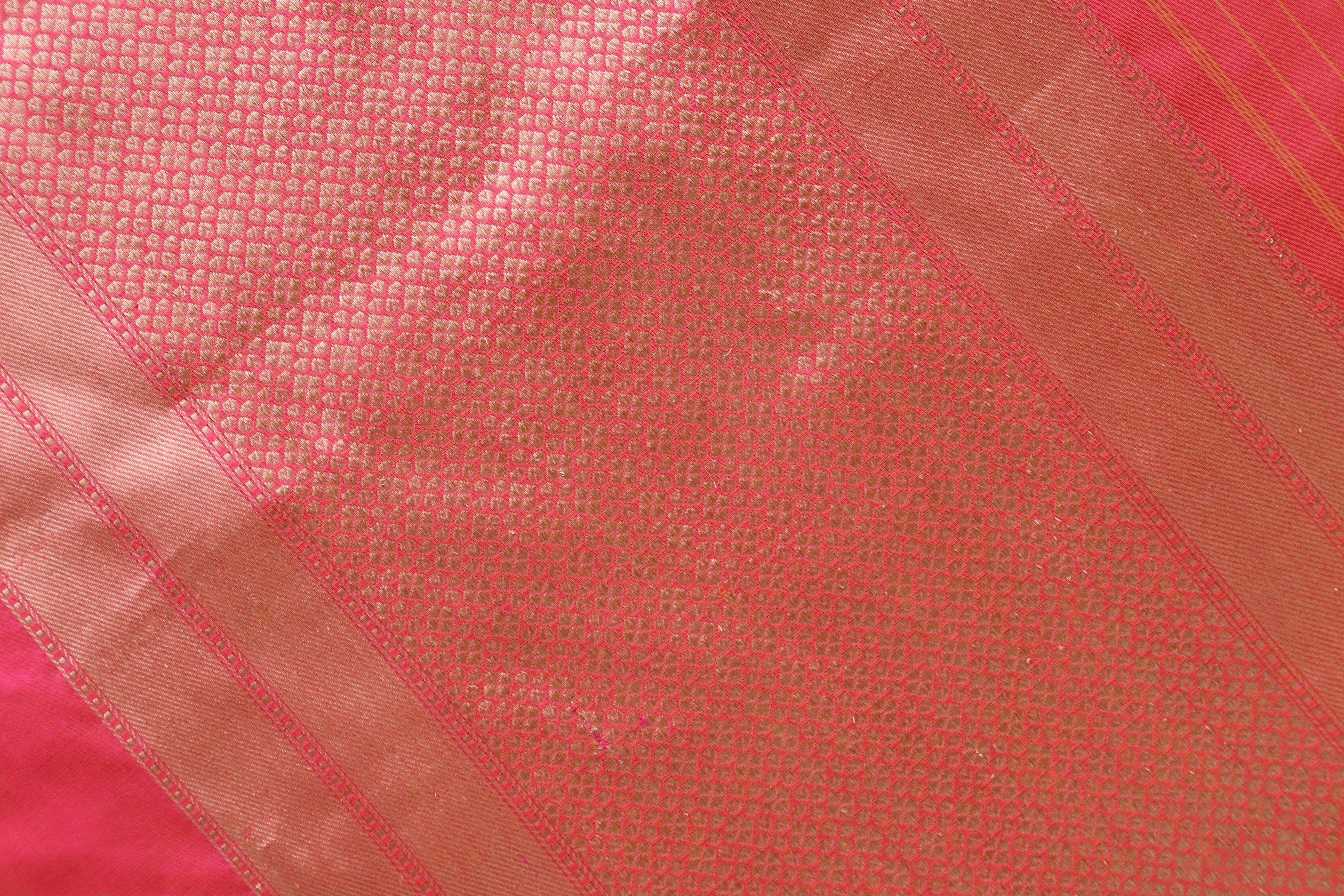 Pink Kadhua Motif Katan Silk Pure Handloom Banarasi Saree