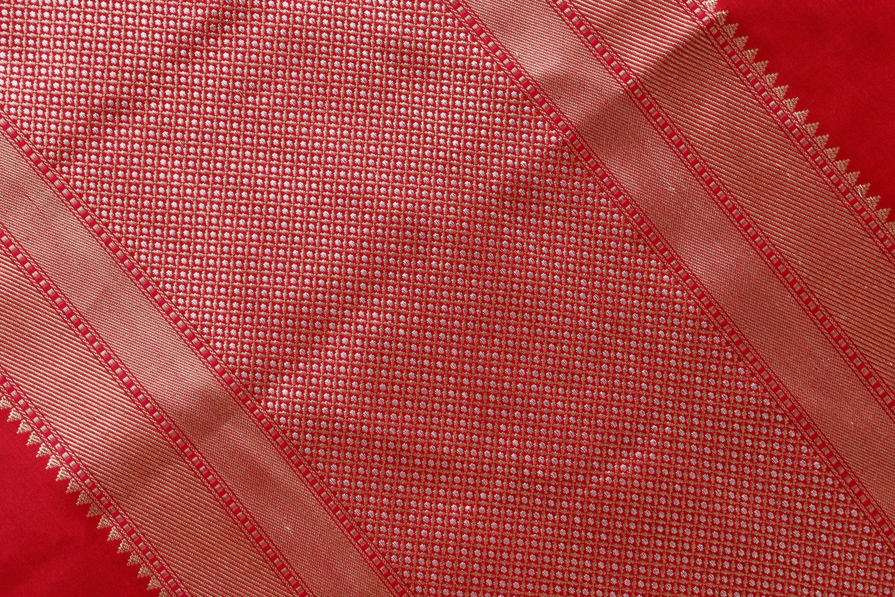 Red Kadhua Motif Pure Katan Silk Handloom Saree