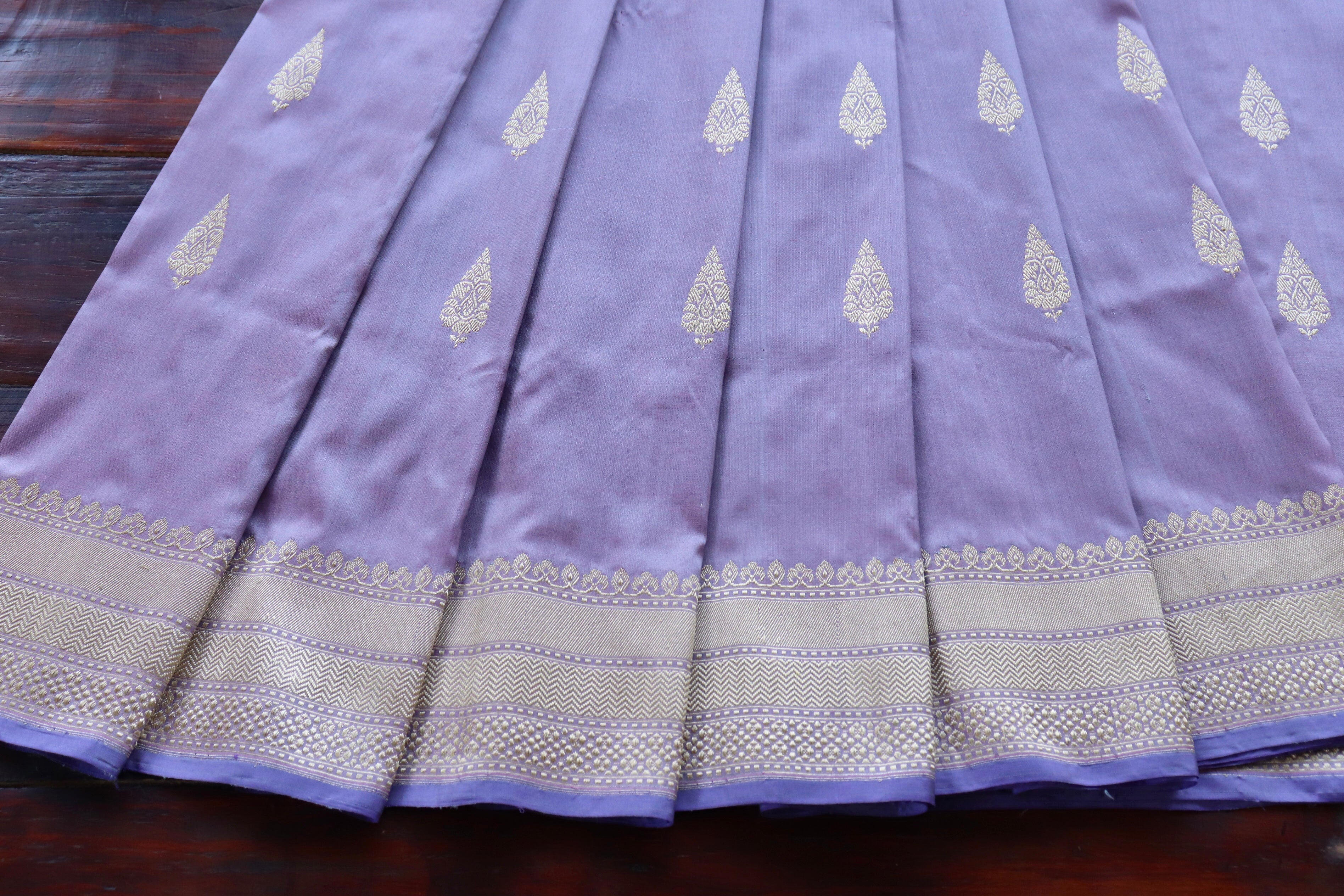 Mauve Kadhua Motif Pure Katan Silk Handloom Saree