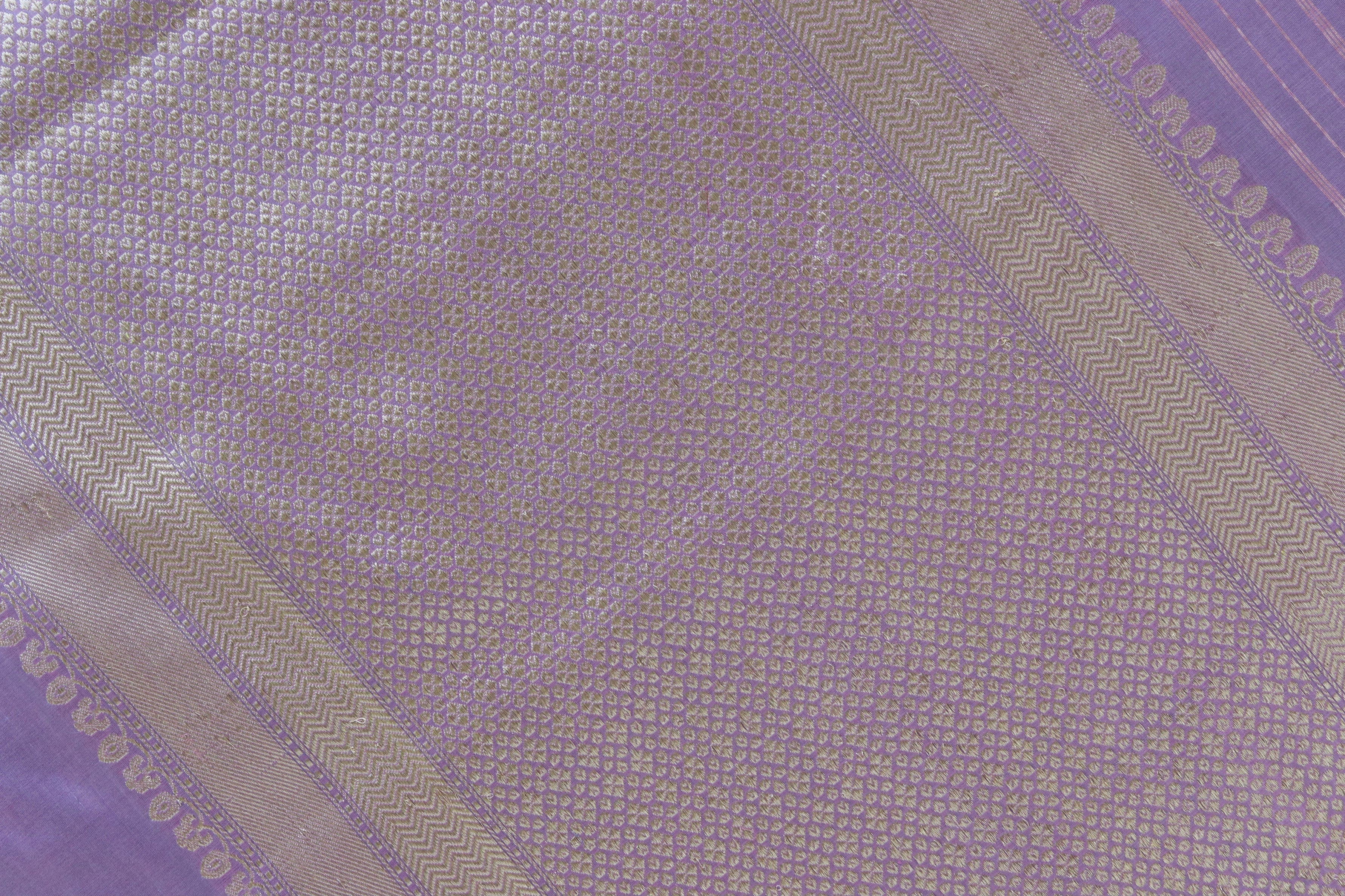 Mauve Kadhua Motif Pure Katan Silk Handloom Saree