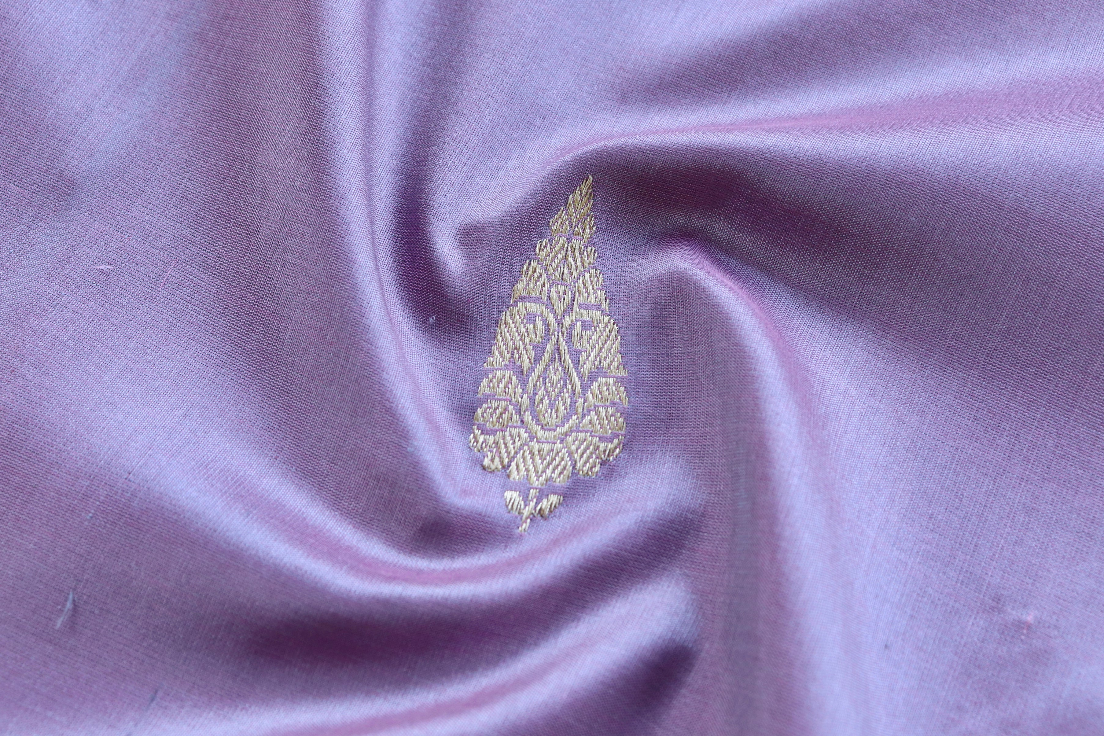 Mauve Kadhua Motif Pure Katan Silk Handloom Saree