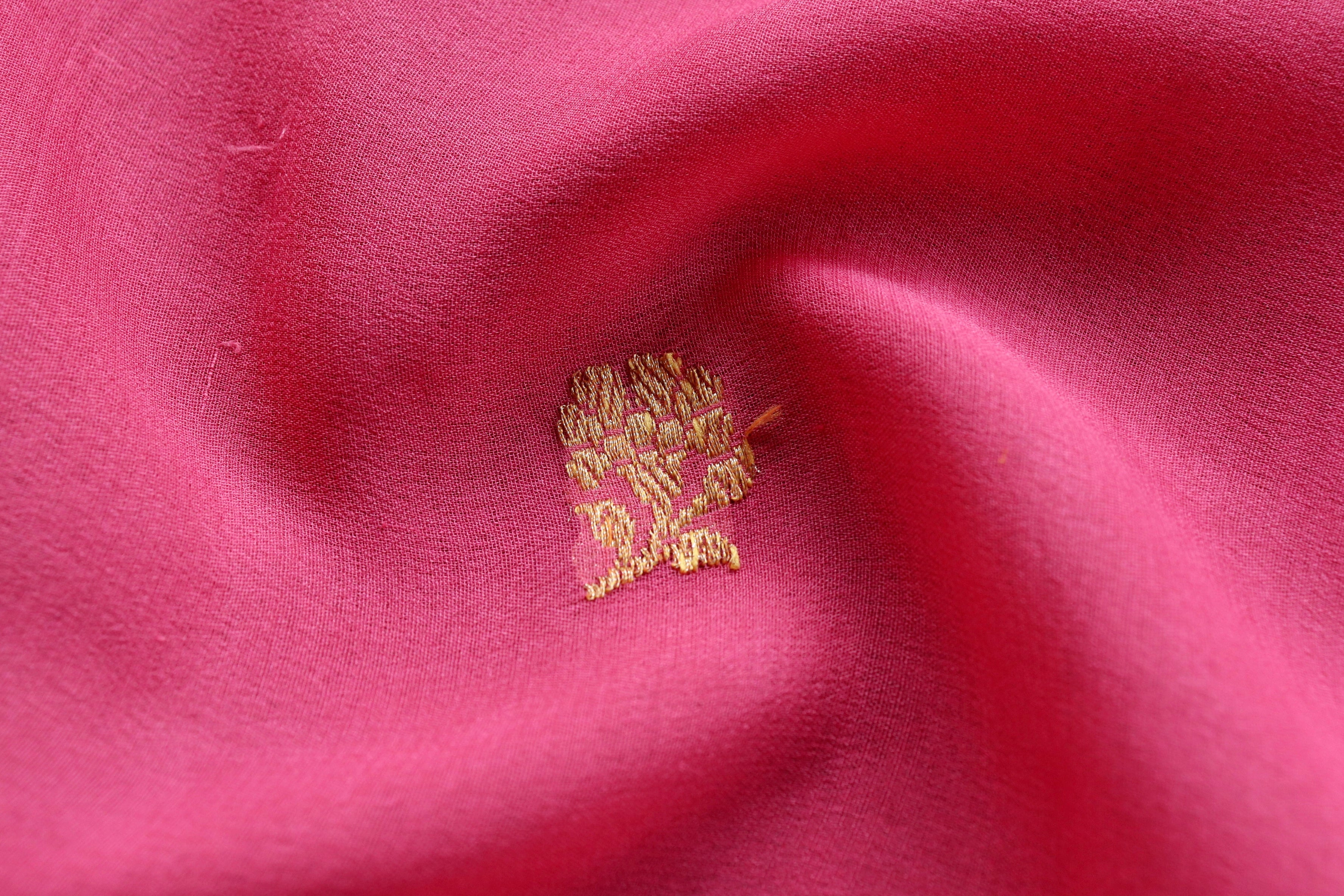 Pink Kadhua Georgette Banarasi Handloom Saree