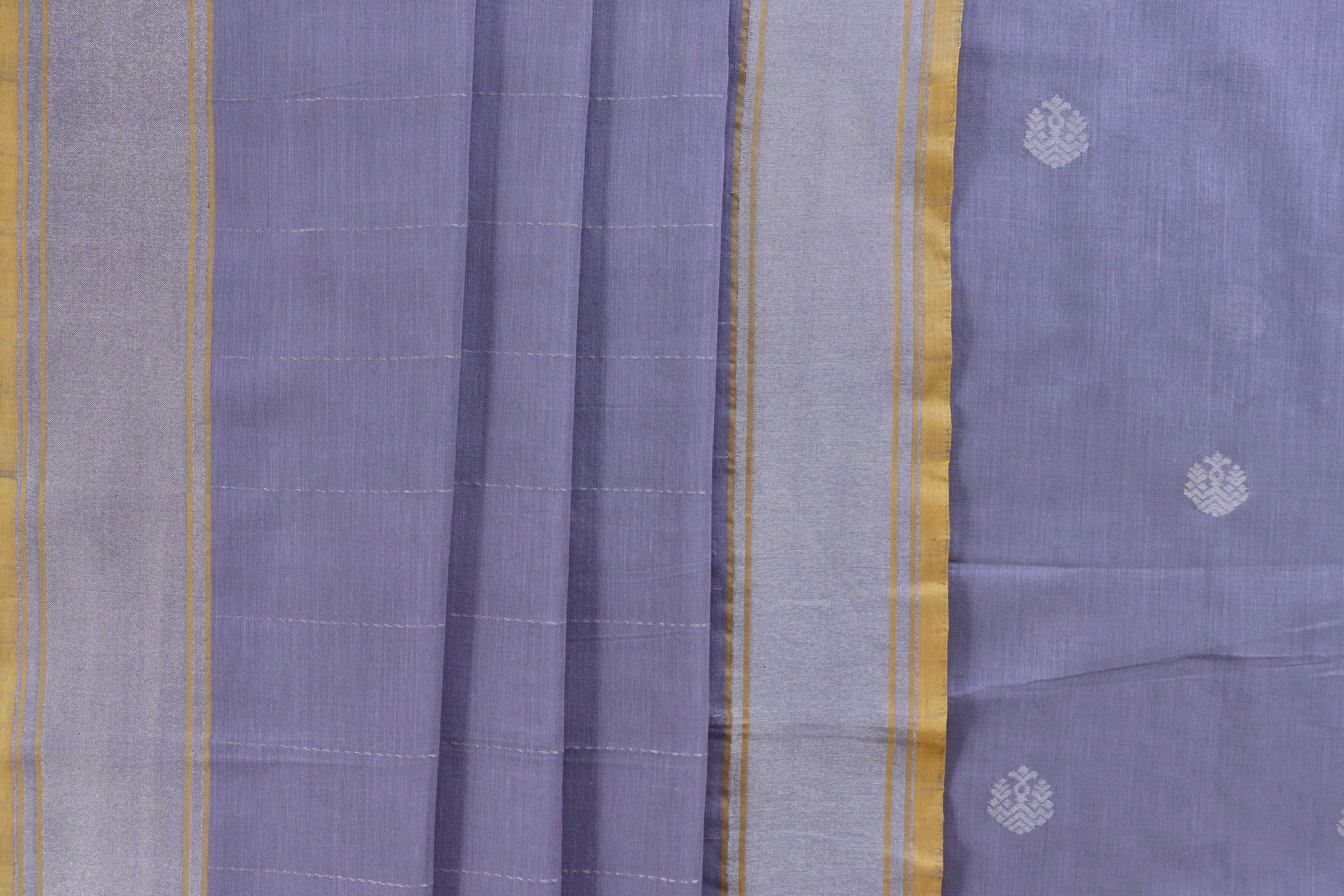 Lilac Katan Cotton Handloom Banarasi Suit Set