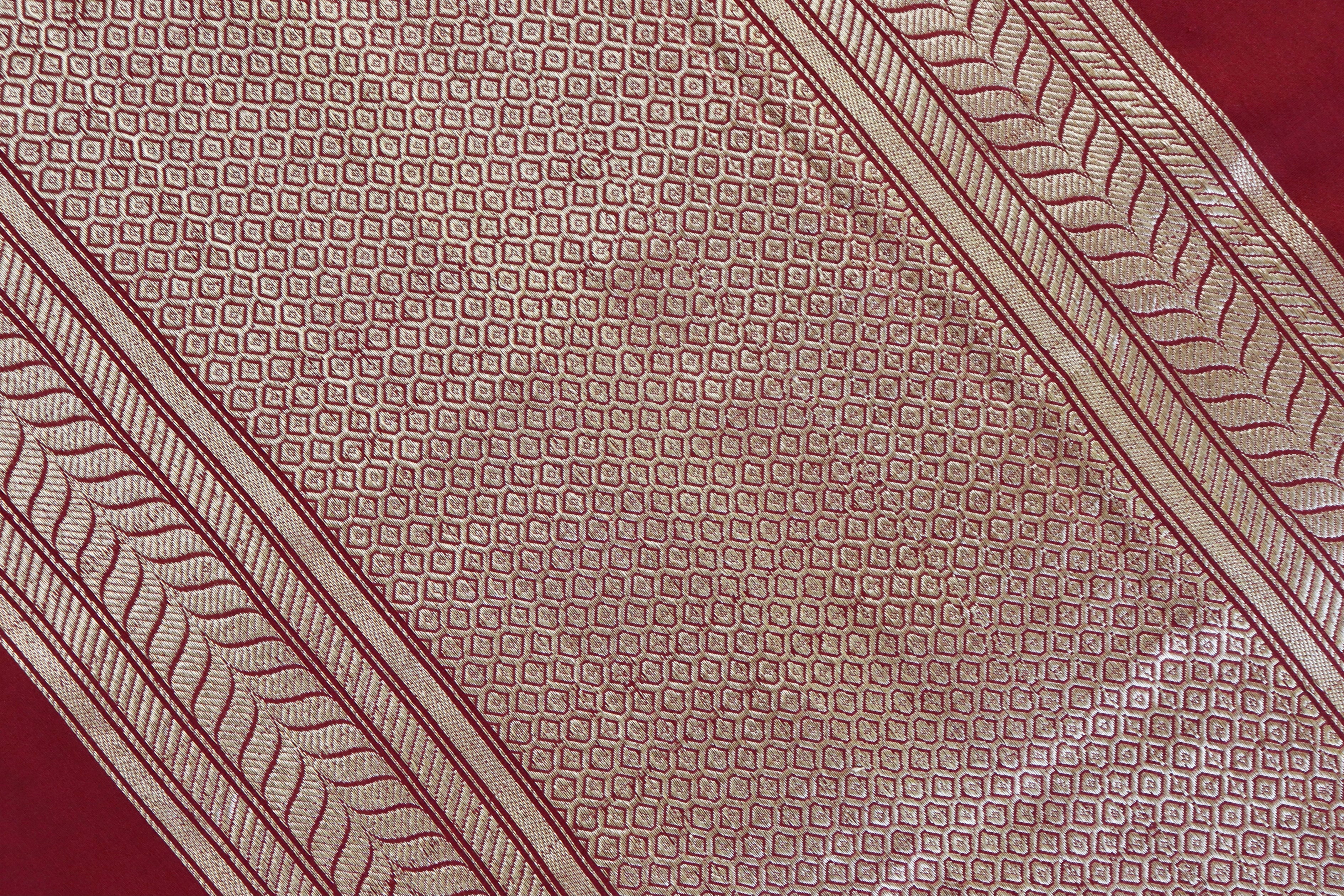 Maroon Sona Rupa Pure Silk Handloom Banarasi Saree