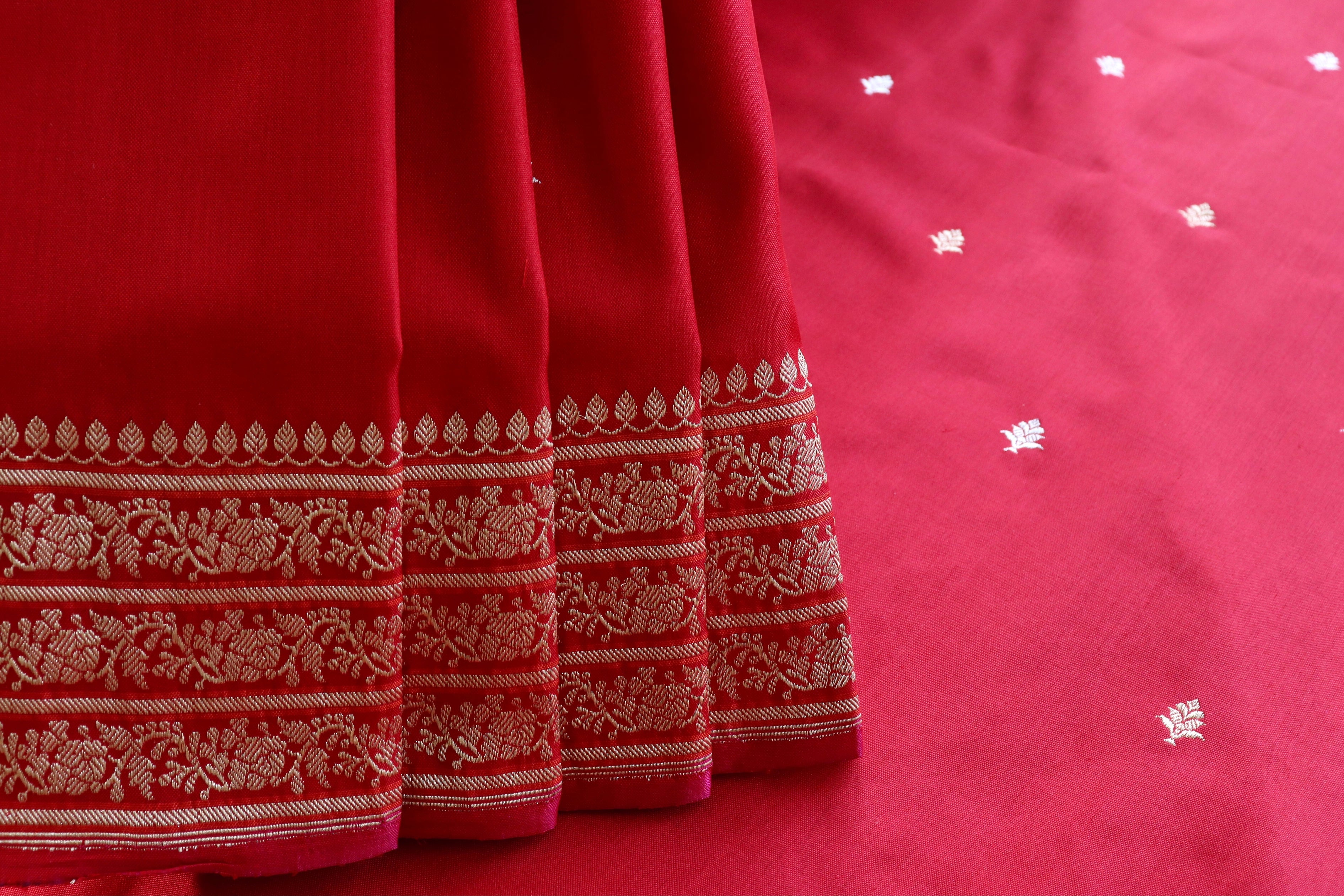 Deep Red Kadhua Motif Pure Silk Handloom Banarasi Saree