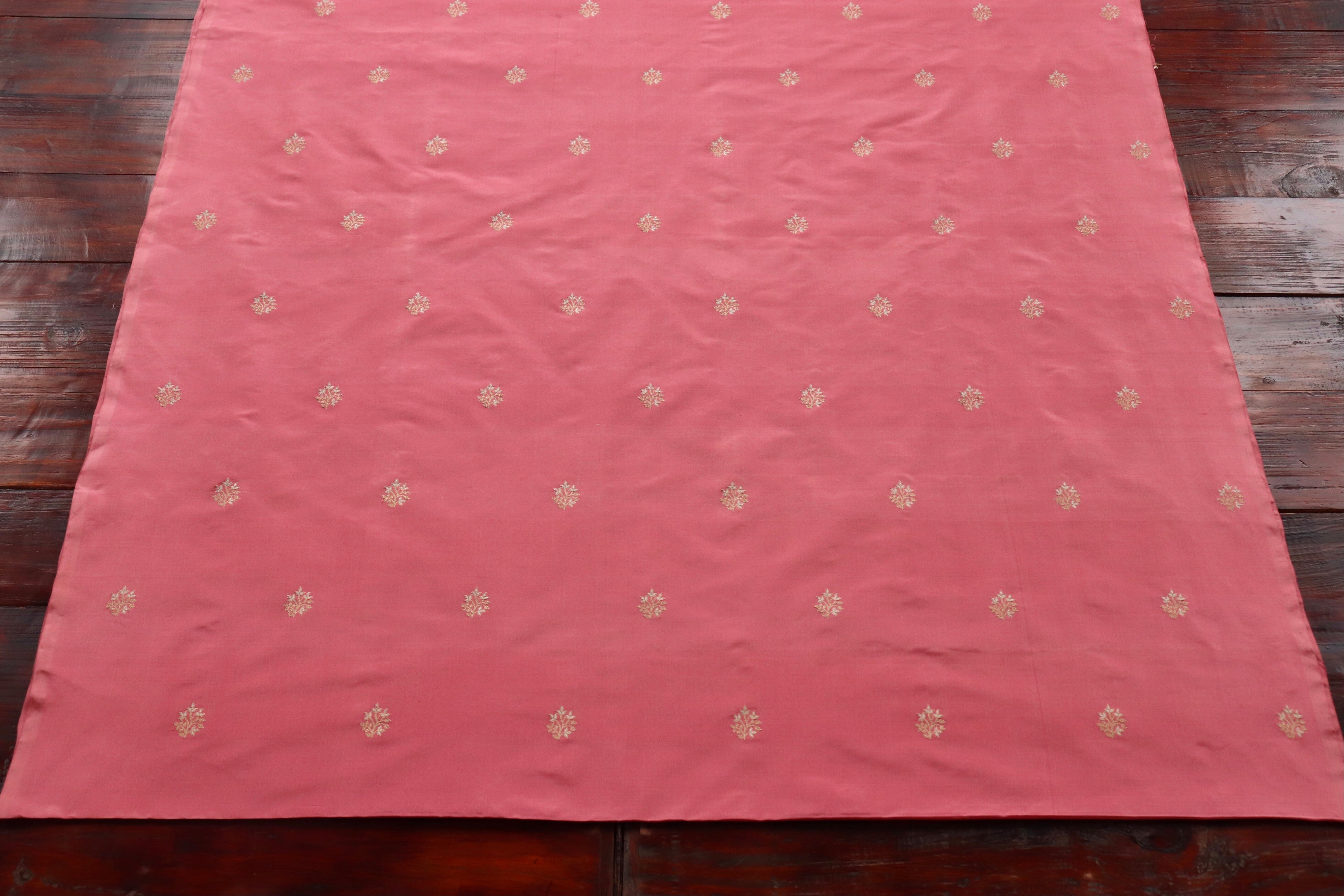 Deep Pink Pure Katan Silk Handloom Banarasi Thaan