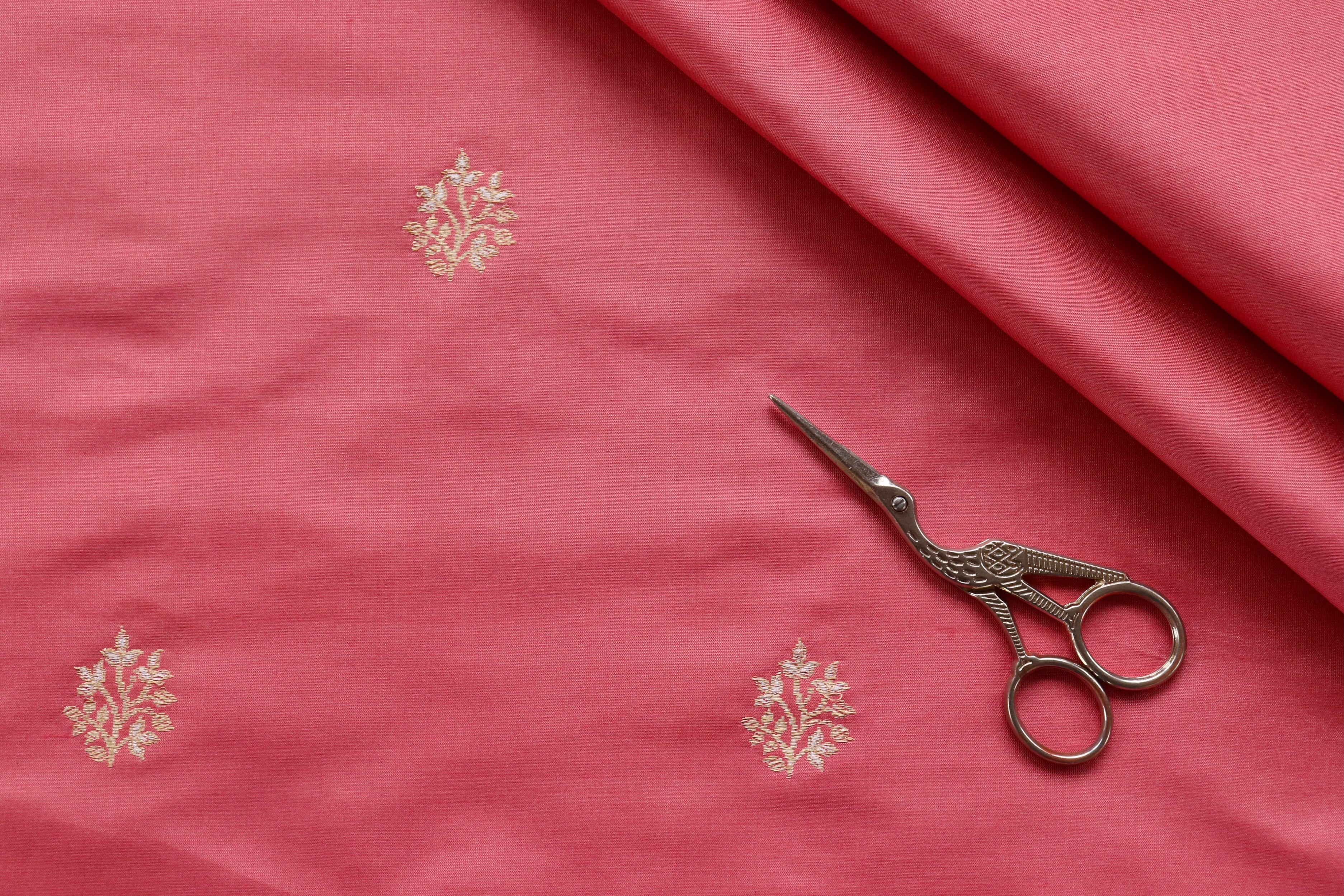Deep Pink Pure Katan Silk Handloom Banarasi Thaan