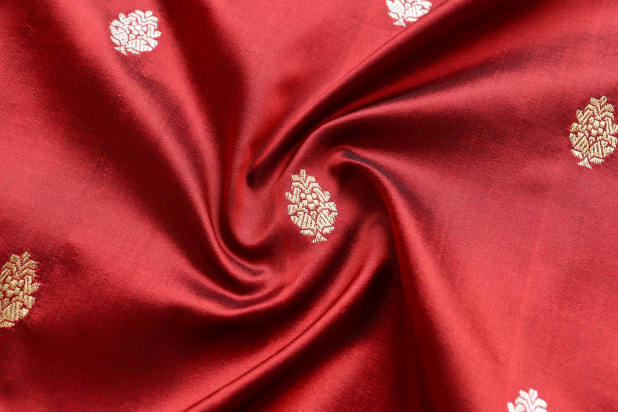 Maroon Motif Pure Silk Banarasi Dupatta | Stuti Weaves