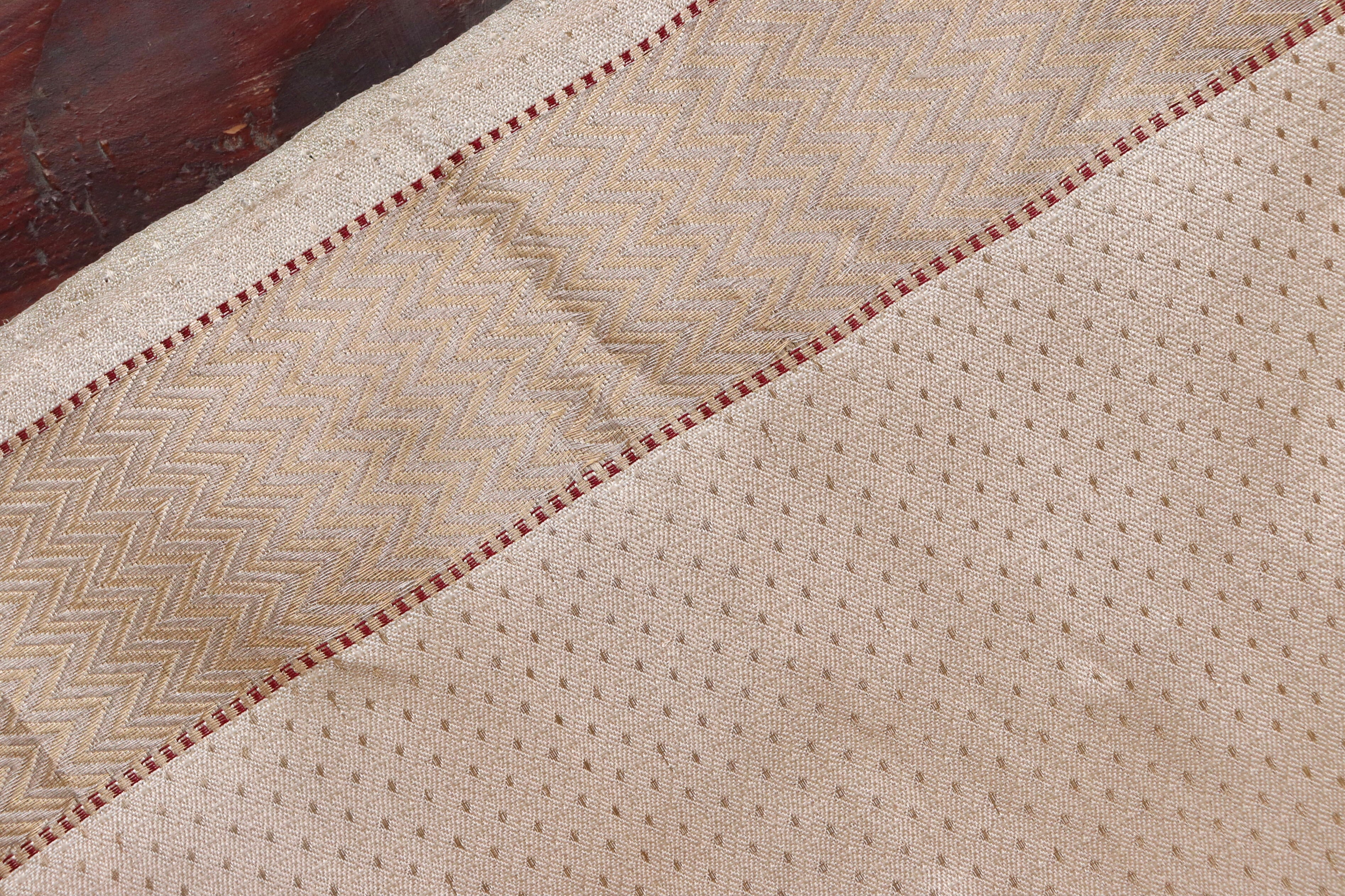 Ivory Do Rukhi Resham Handwoven Banarasi Tanchoi Silk Saree