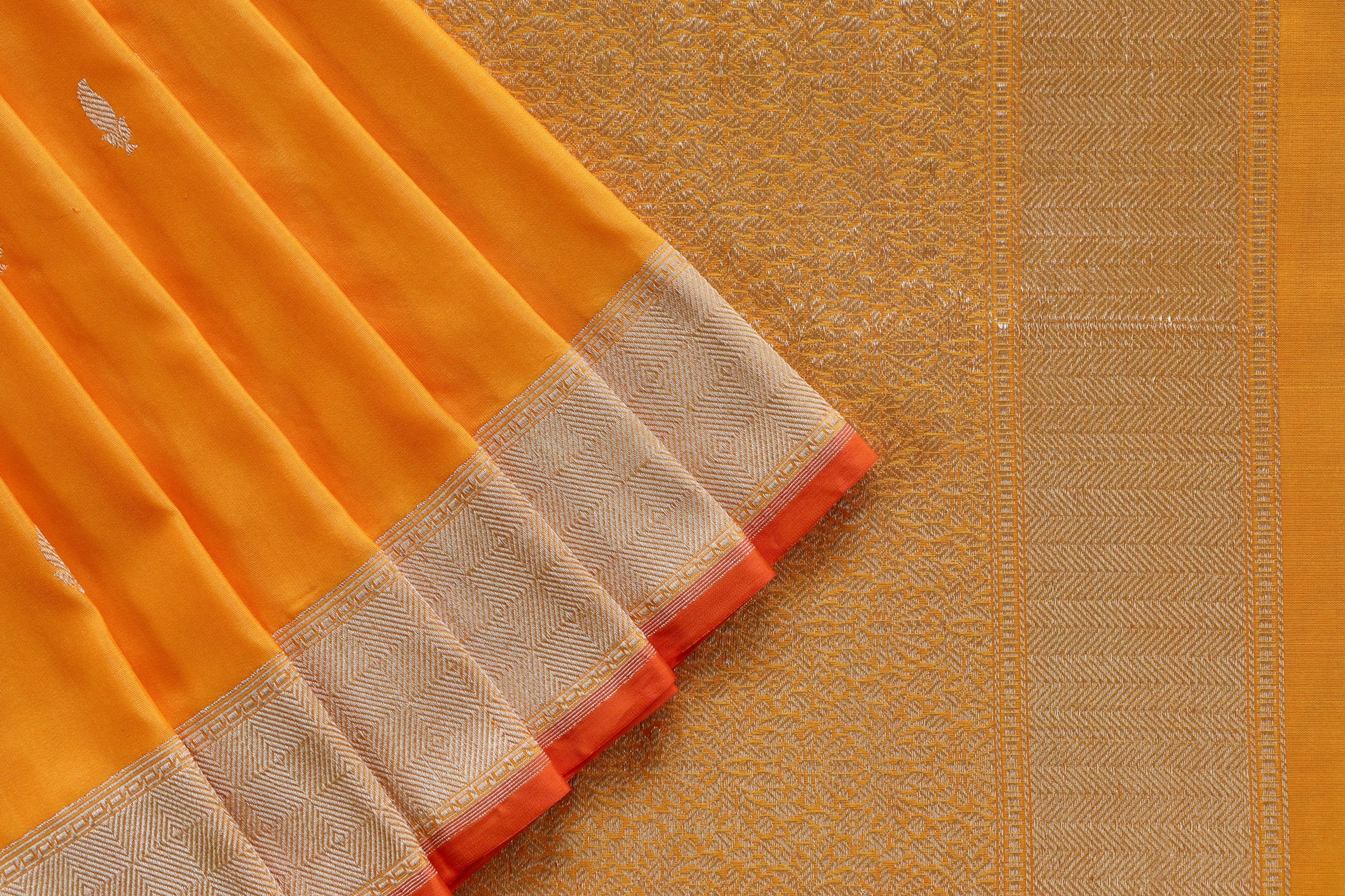 Saffron Kairy Kuniya Pure Silk Handloom Banarasi Saree