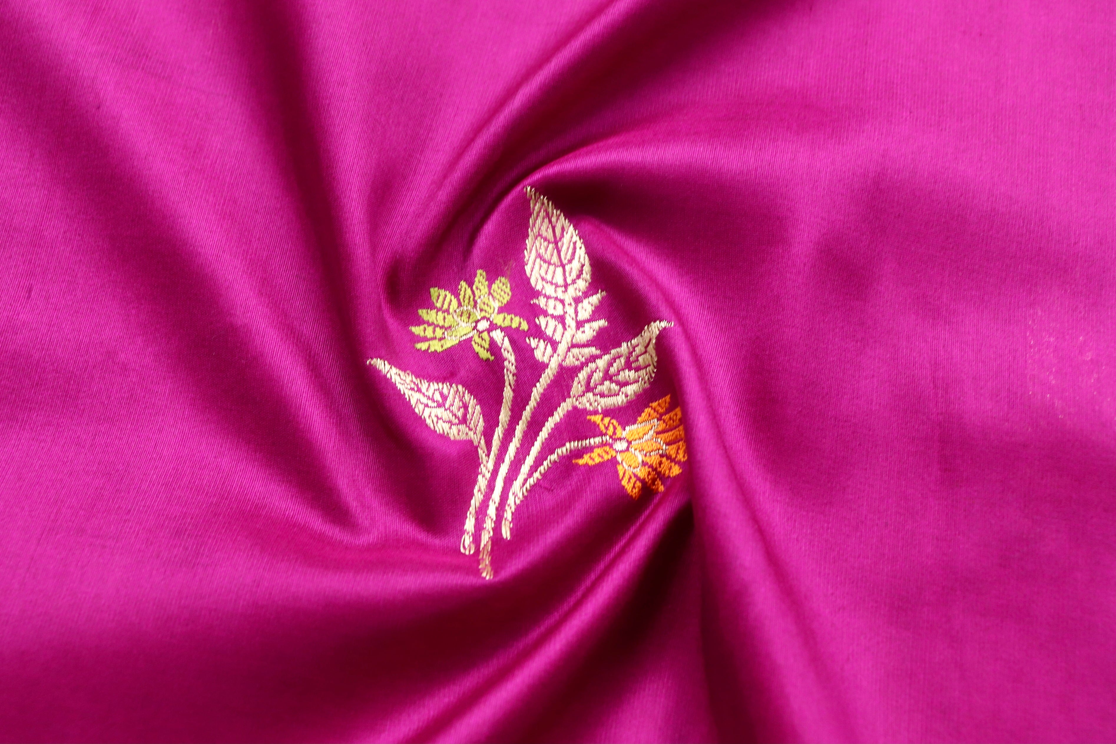 Purple Leaf Motif Pure Silk Handloom Banarasi Dupatta