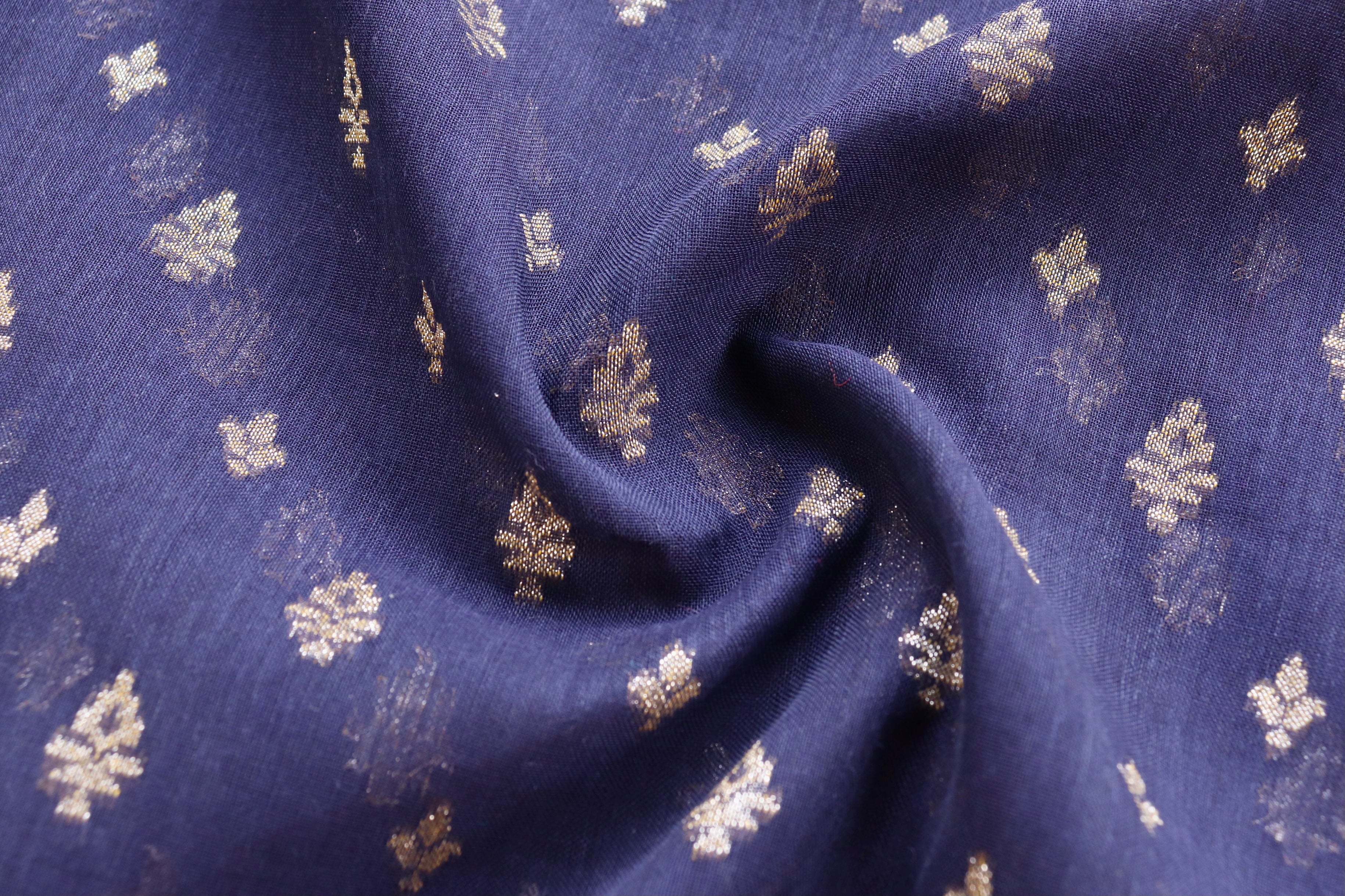 Blue Meenadar Pure Cotton Banarasi Handloom Saree