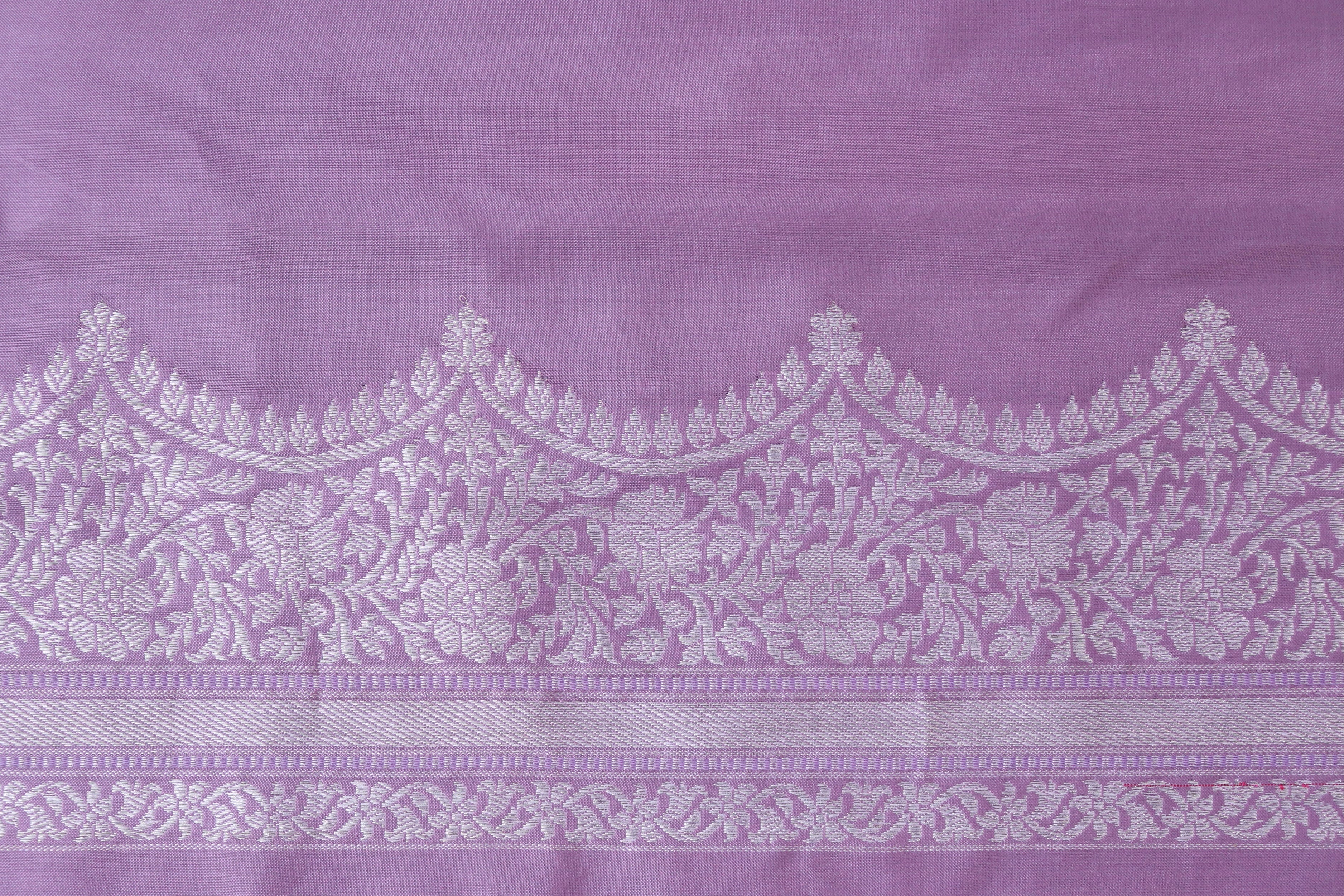 Lilac Butterfly Motif Pure Silk Handloom Banarasi Saree