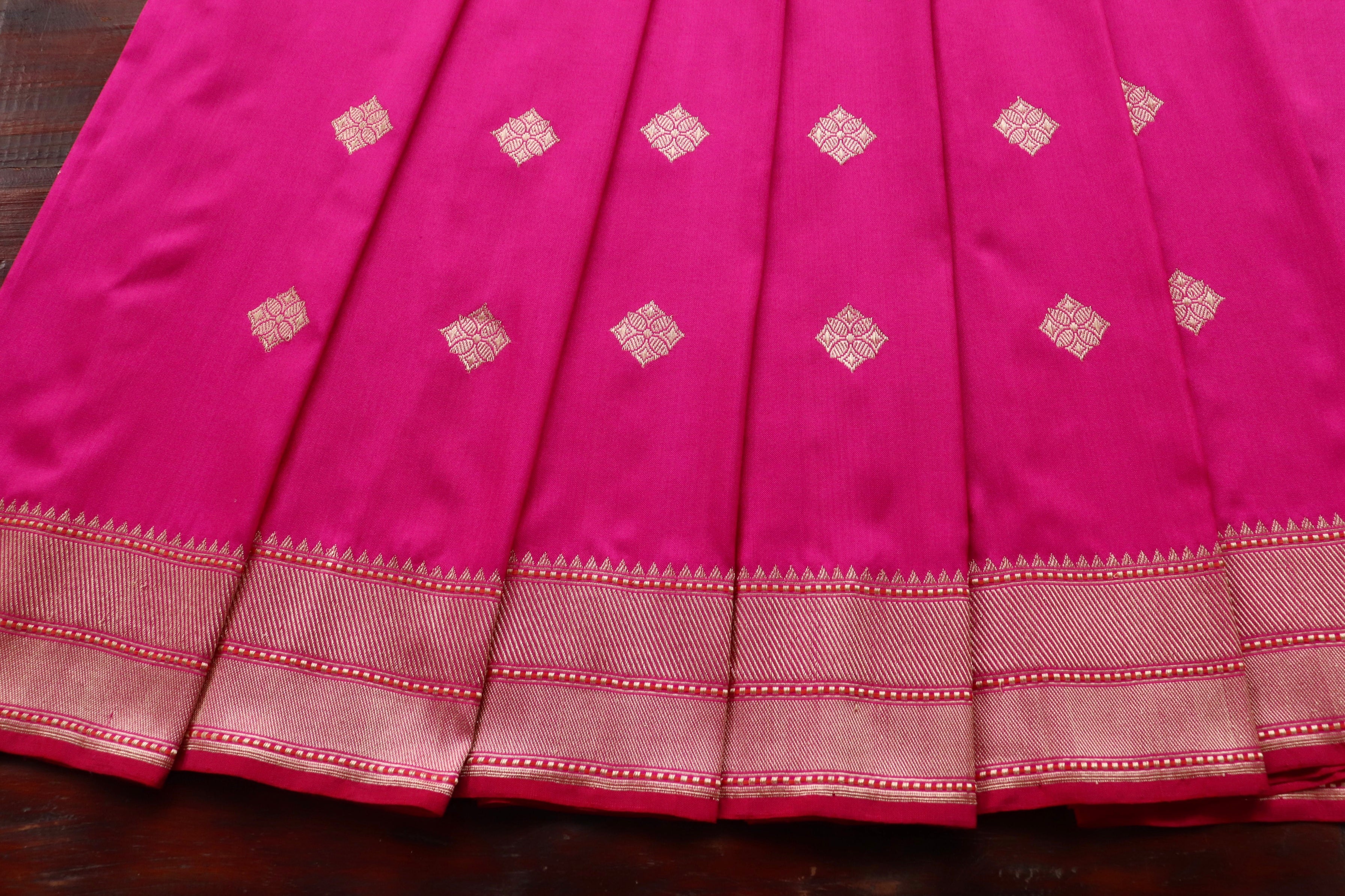 Pink Kadhua Motif Pure Katan Silk Handloom Saree