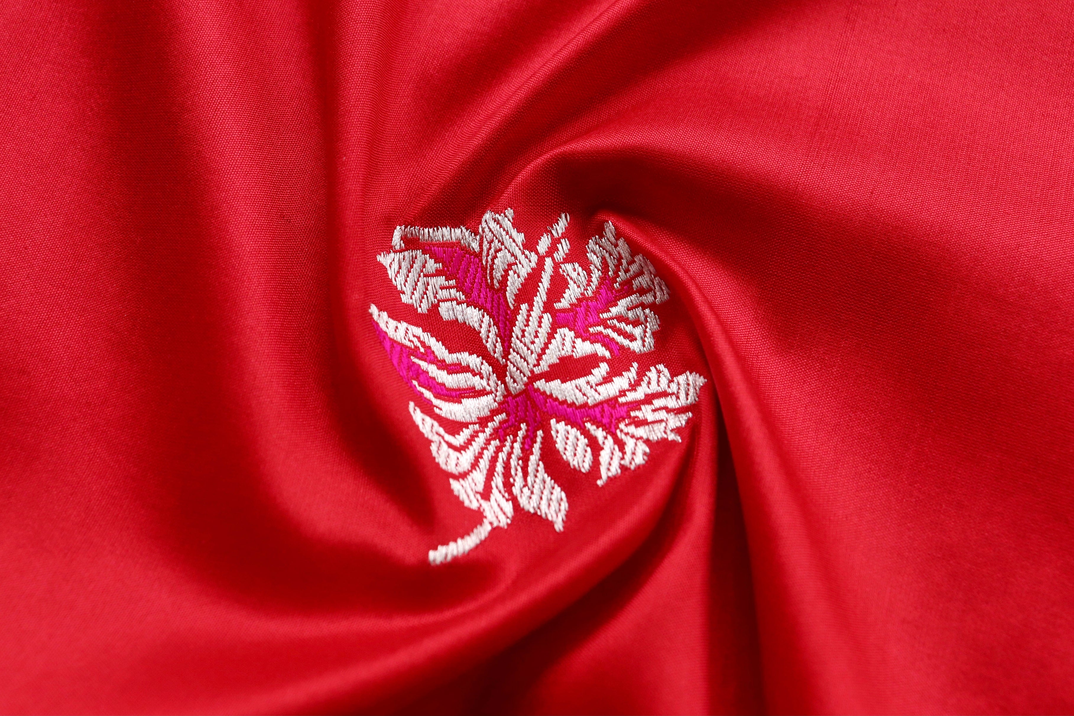 Red Kadhua Motif Katan Silk Pure Handloom Banarasi Saree