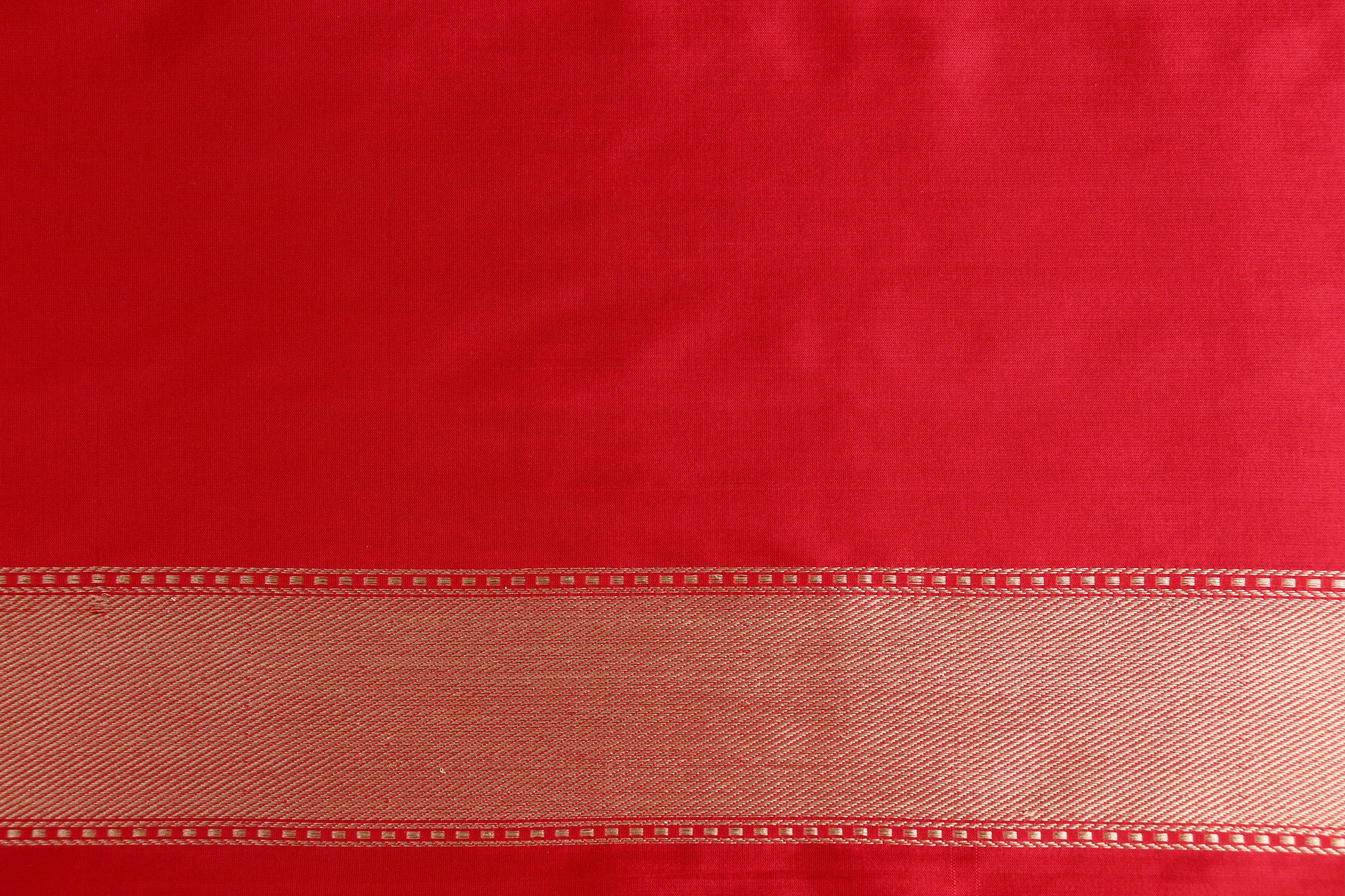 Red Kadhua Motif Katan Silk Pure Handloom Banarasi Saree