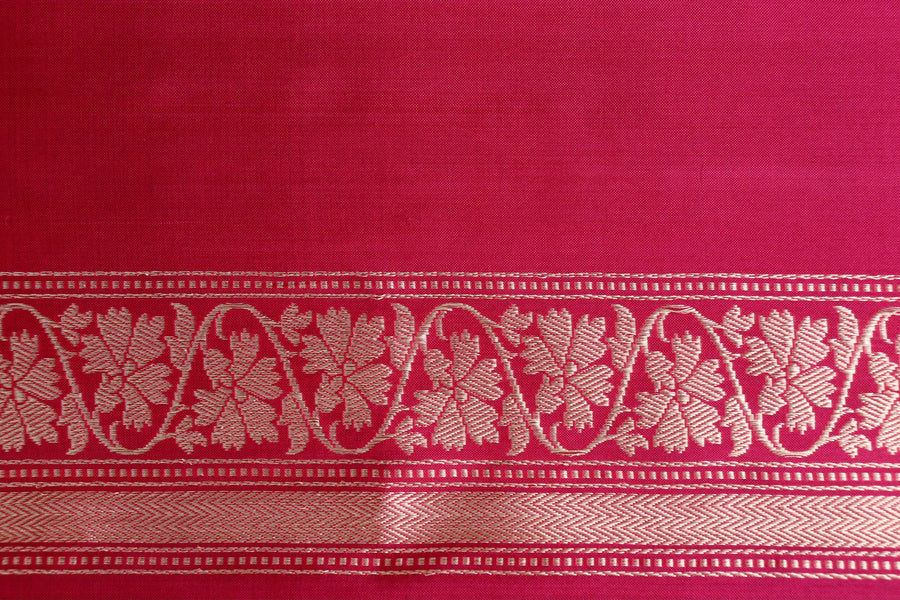 Burgundy Guldasta Motif Pure Katan Silk Handloom Saree