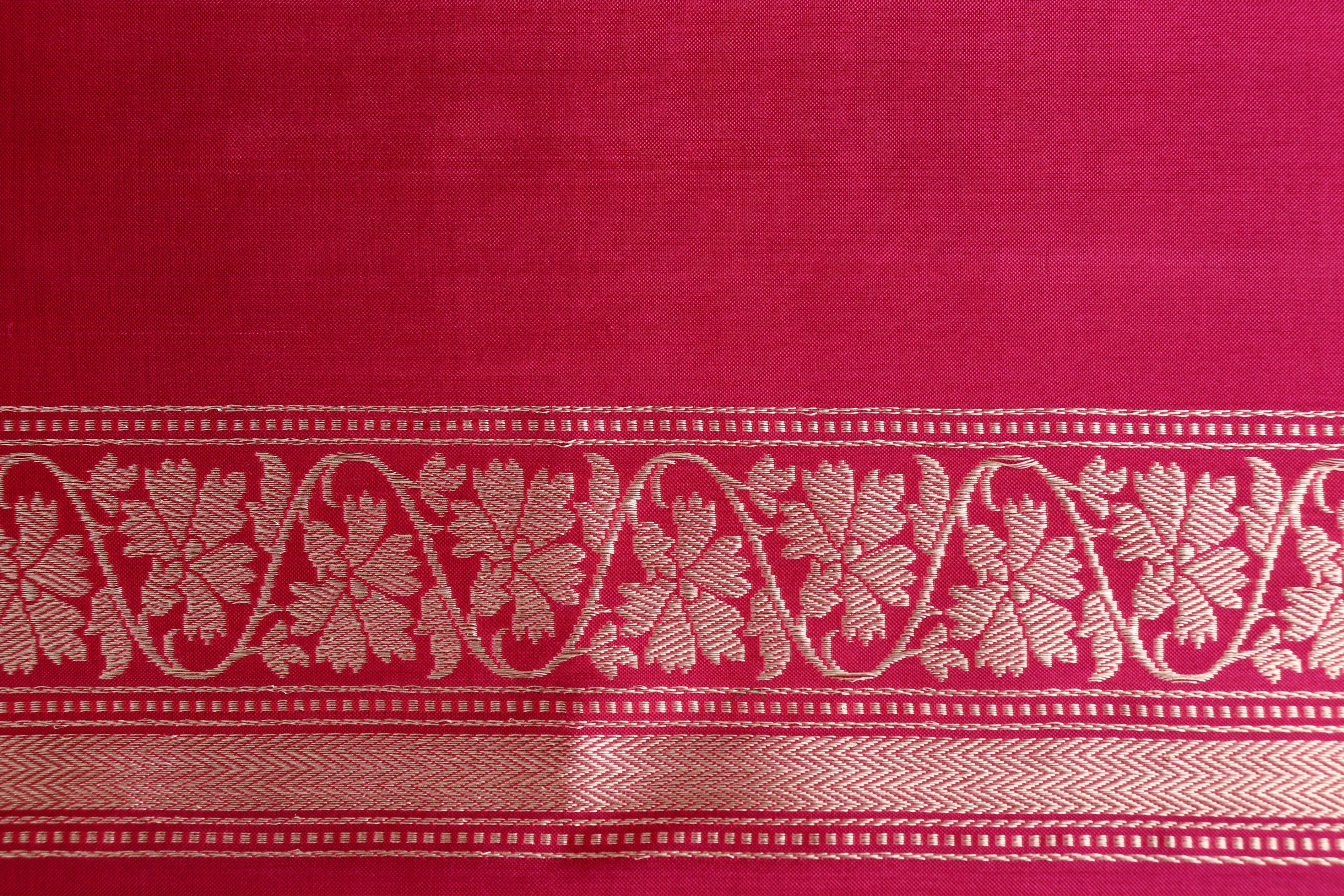 Burgundy Guldasta Motif Pure Katan Silk Handloom Saree