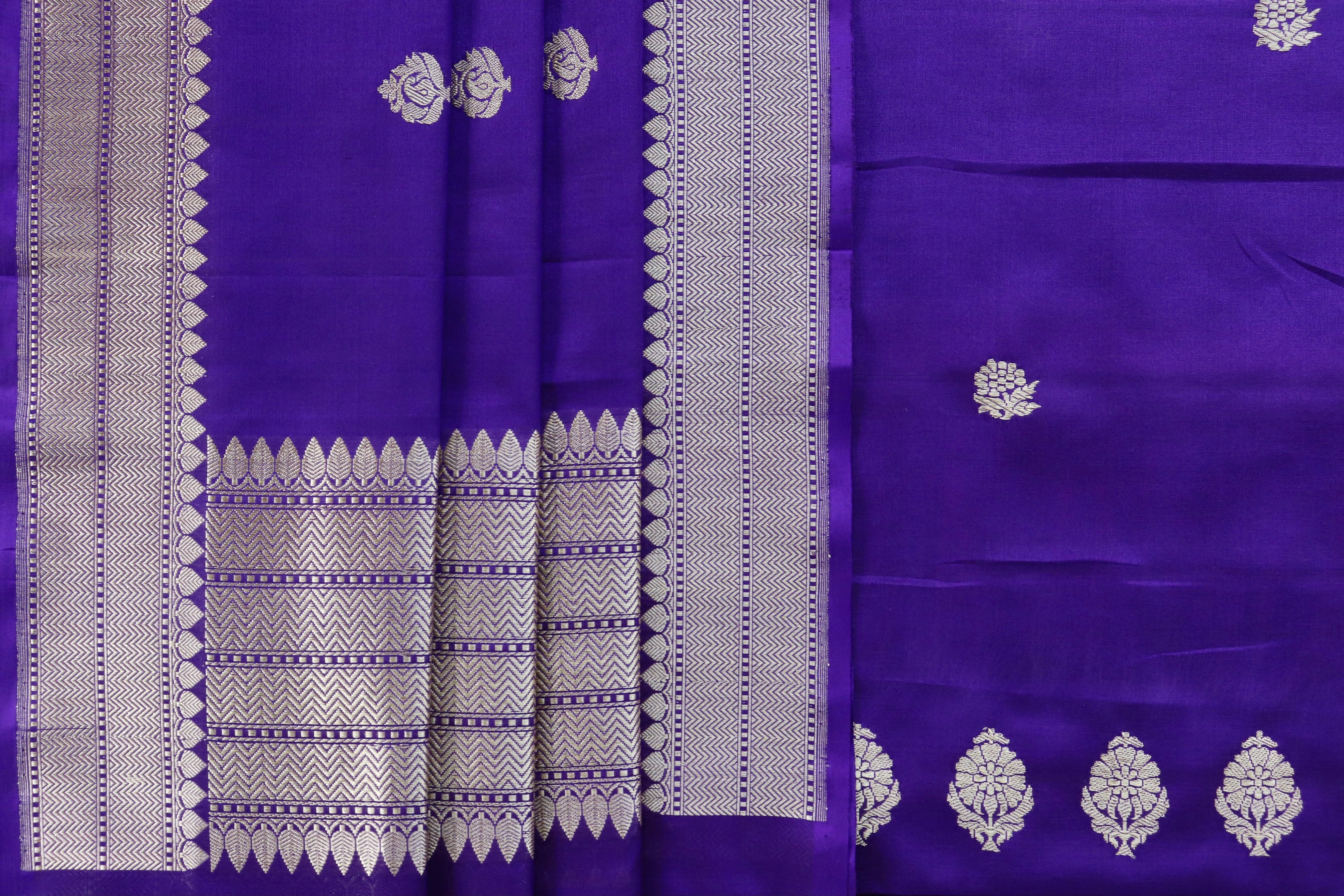 Purple Silk By Cotton Handloom Banarasi Suit Set