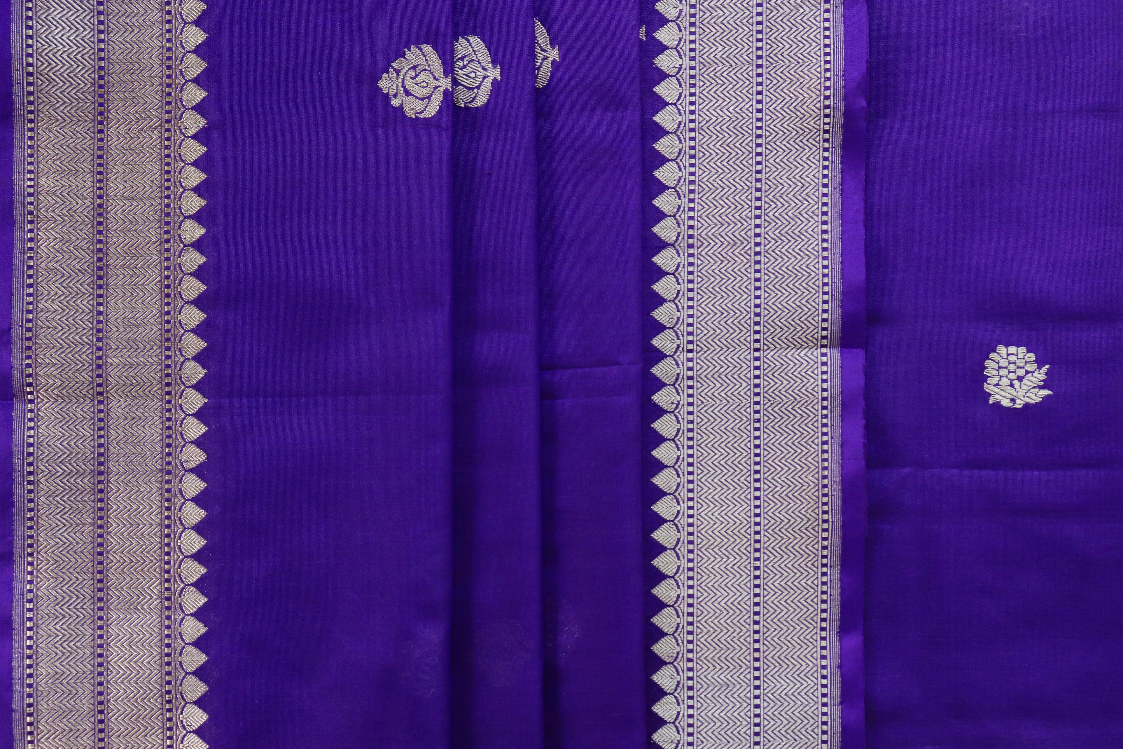 Purple Silk By Cotton Handloom Banarasi Suit Set