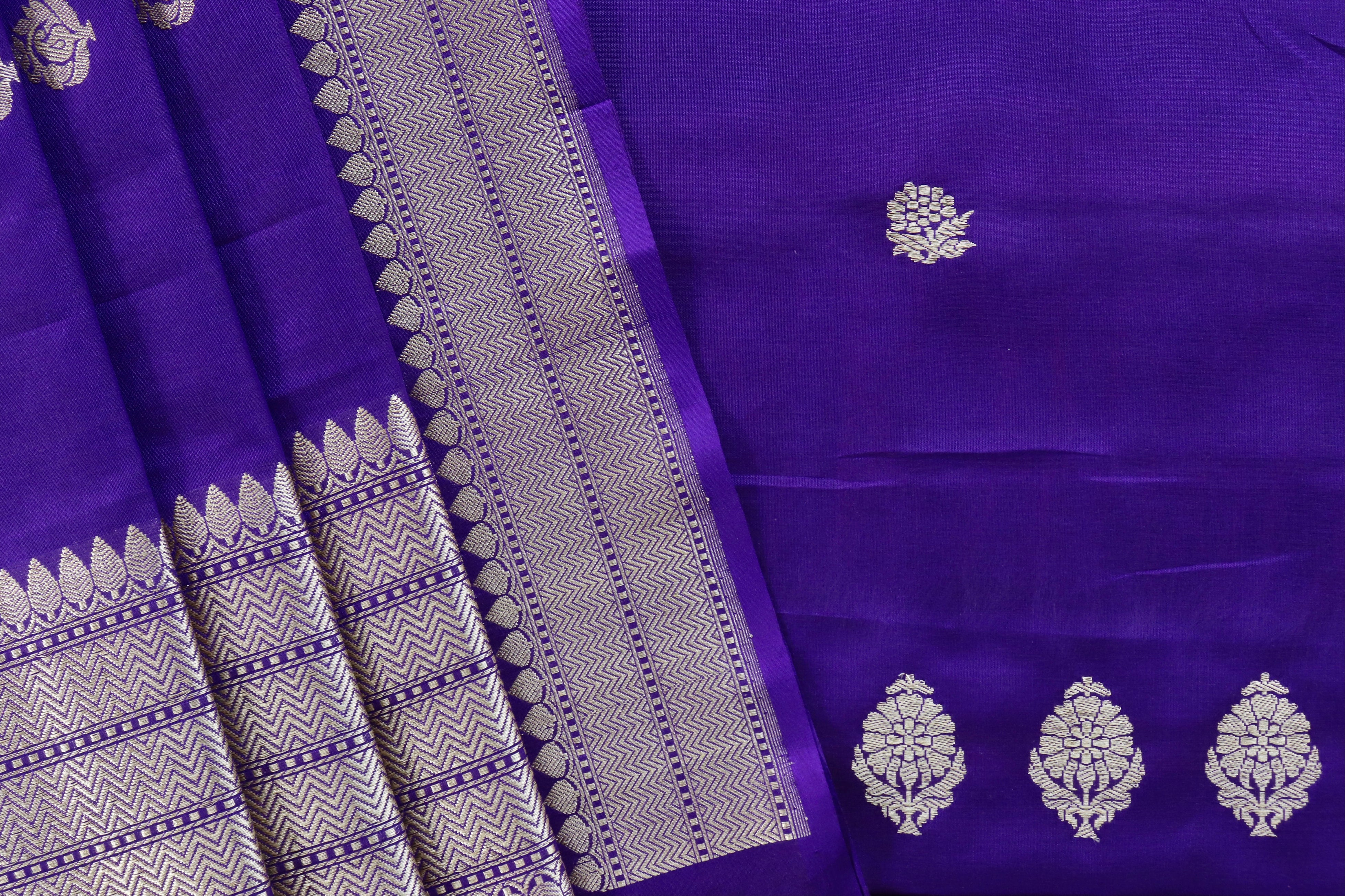 Purple Silk By Cotton Handloom Banarasi Suit Set