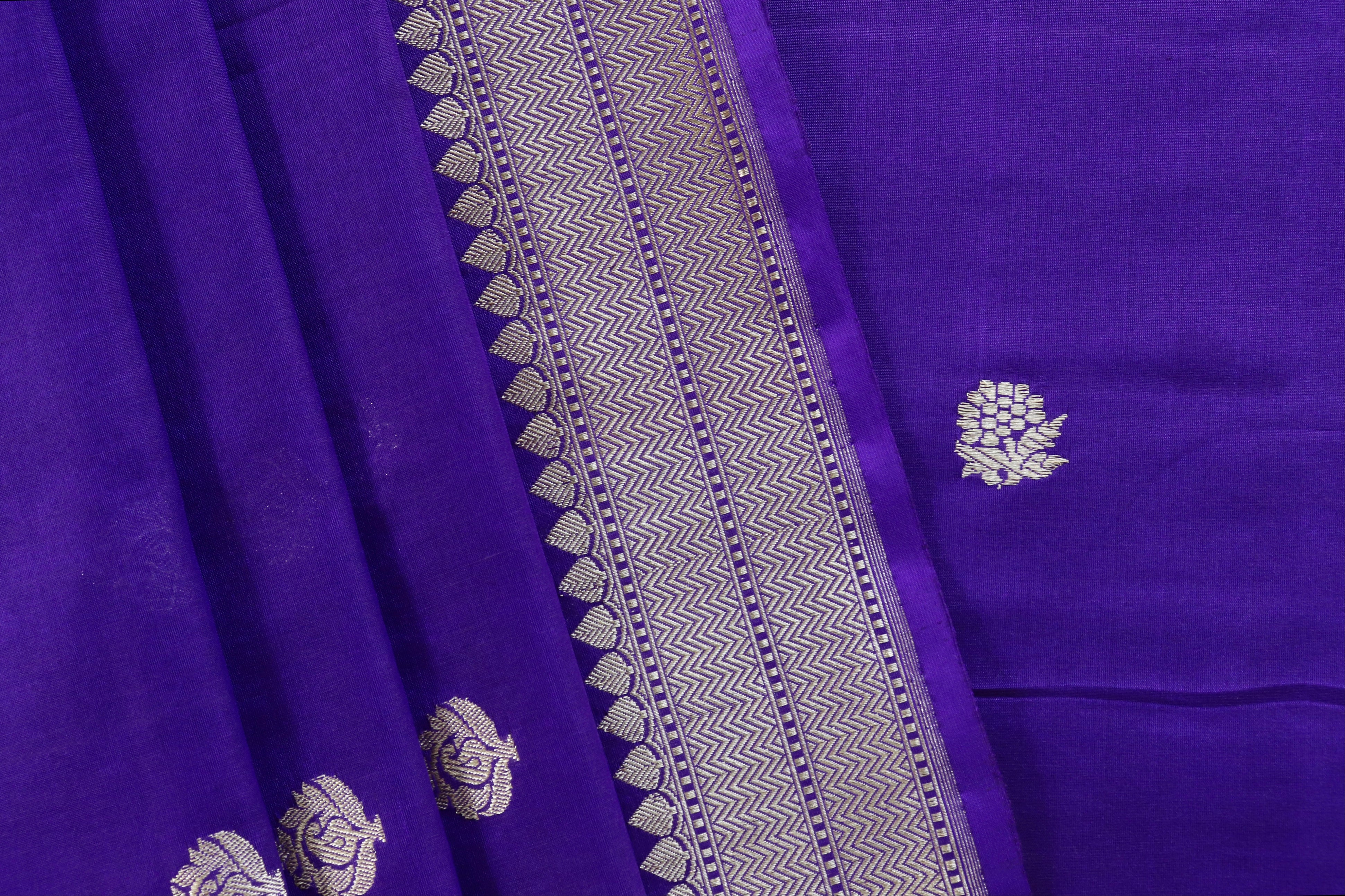 Purple Silk By Cotton Handloom Banarasi Suit Set