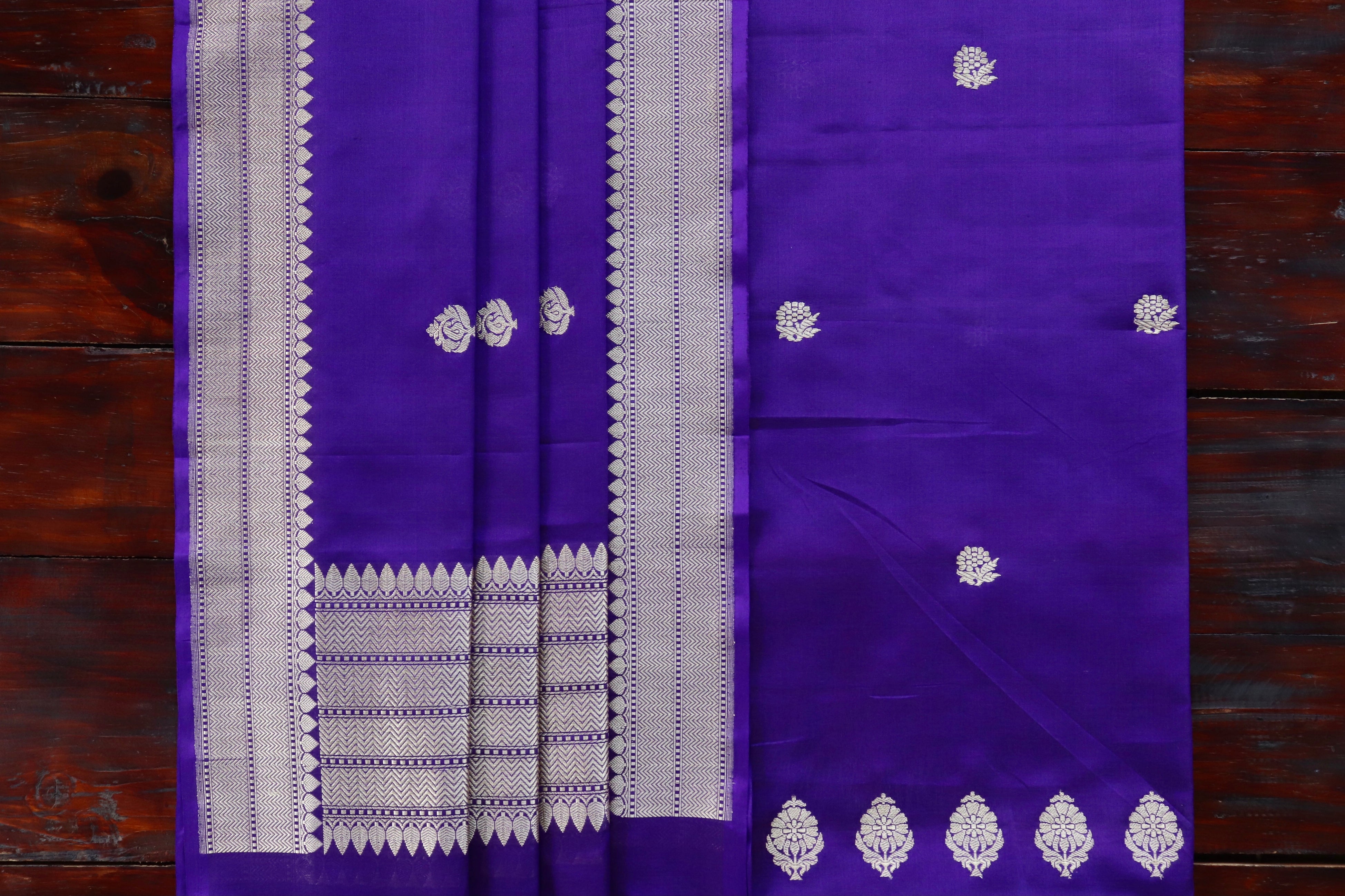 Purple Silk By Cotton Handloom Banarasi Suit Set