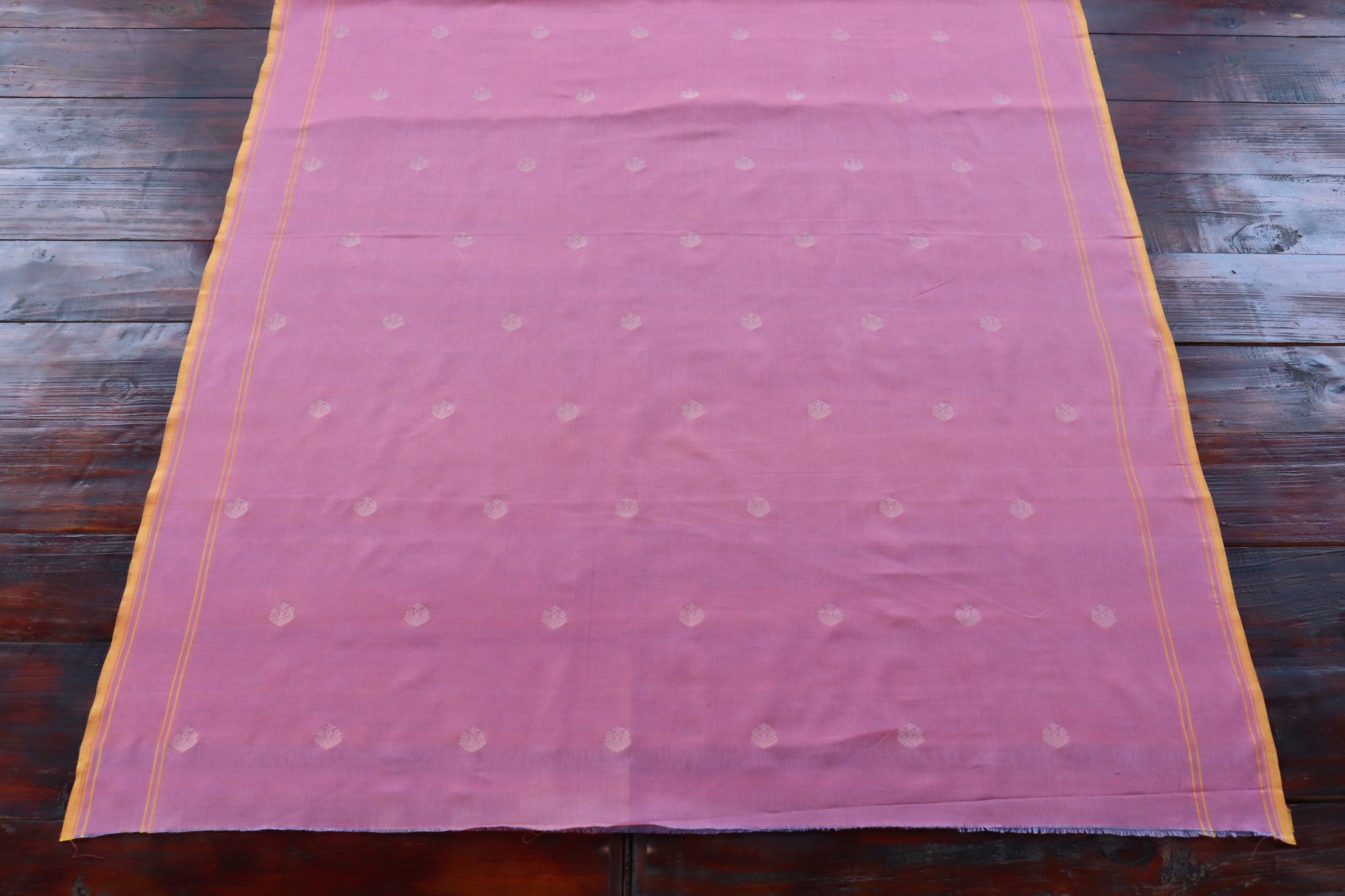 Pink Katan Cotton Handloom Banarasi Suit Set