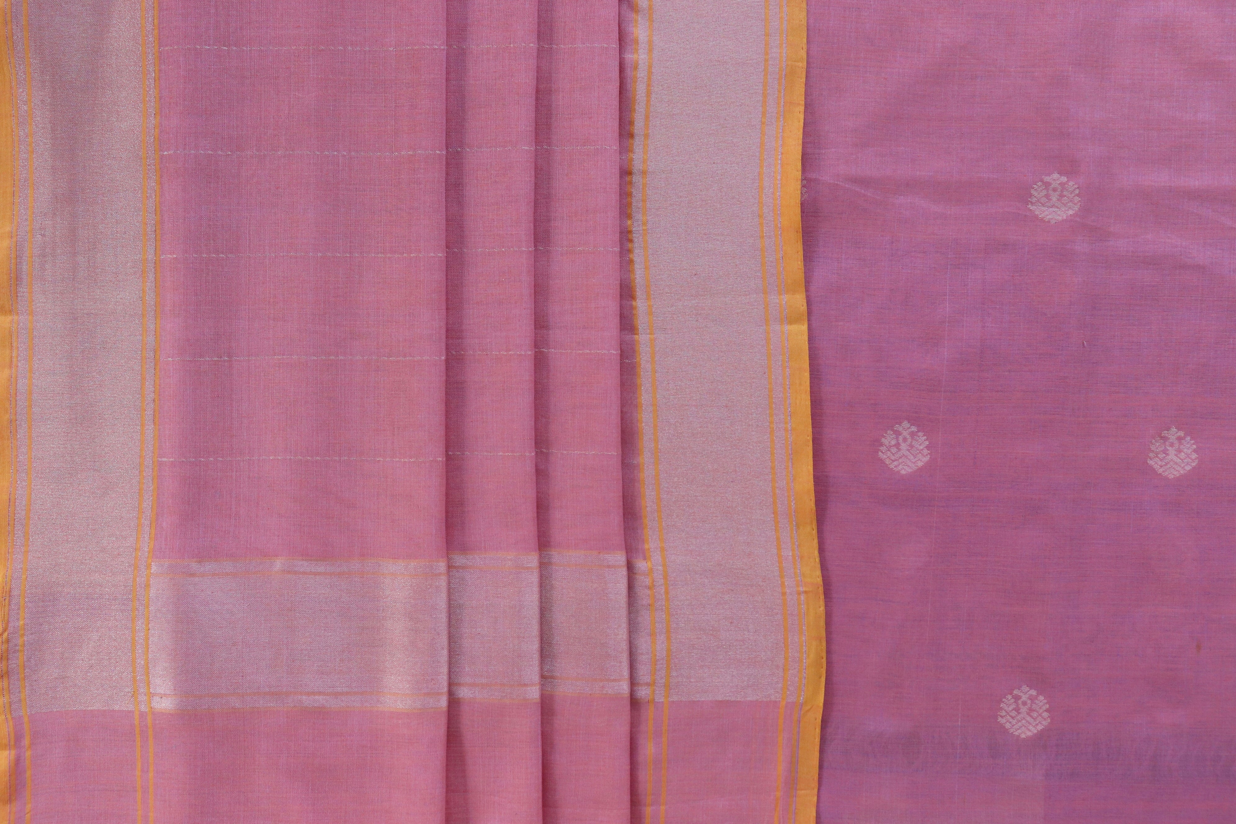 Pink Katan Cotton Handloom Banarasi Suit Set