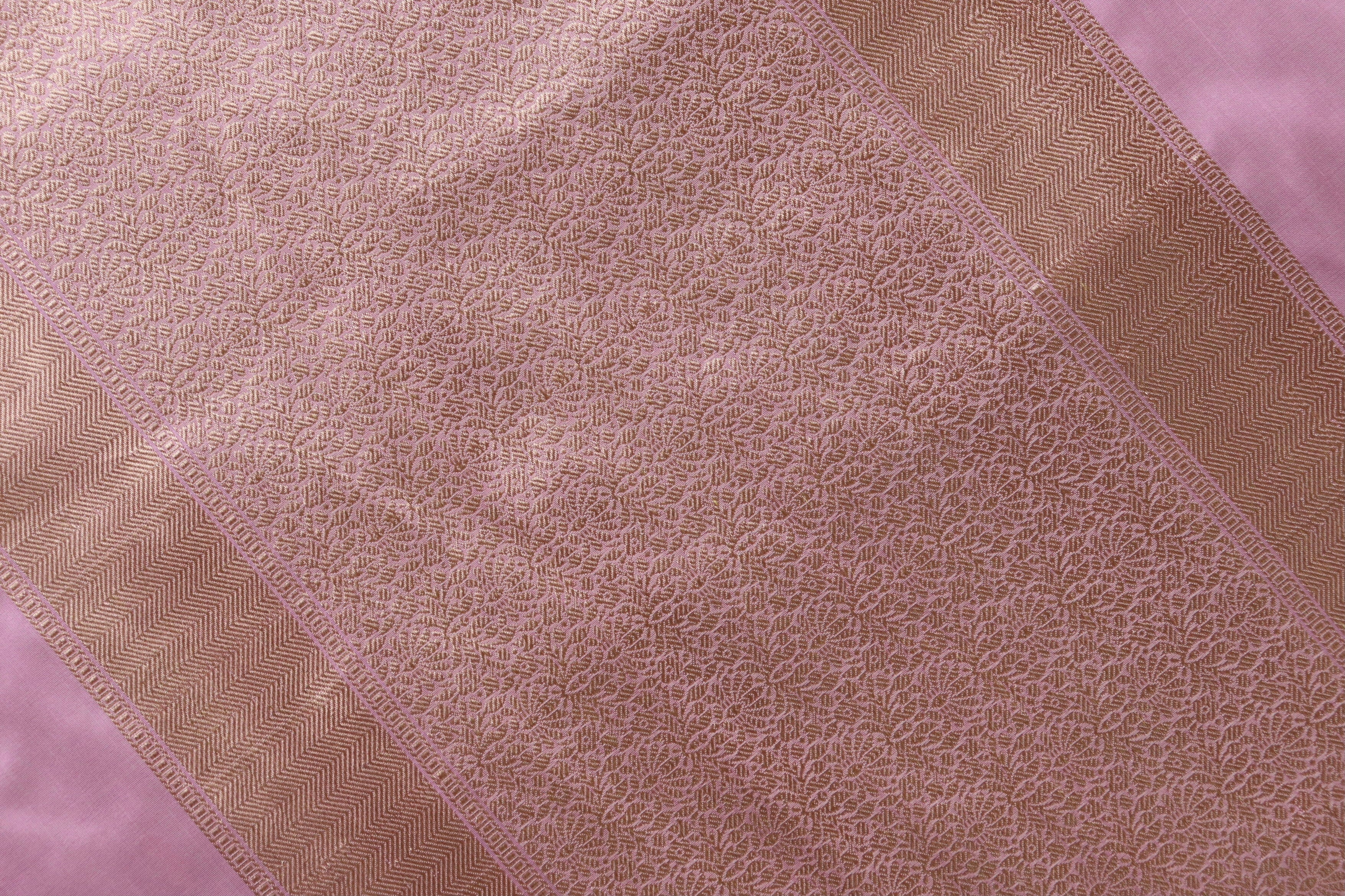 Baby Pink Kairy Kuniya Pure Silk Handloom Banarasi Saree