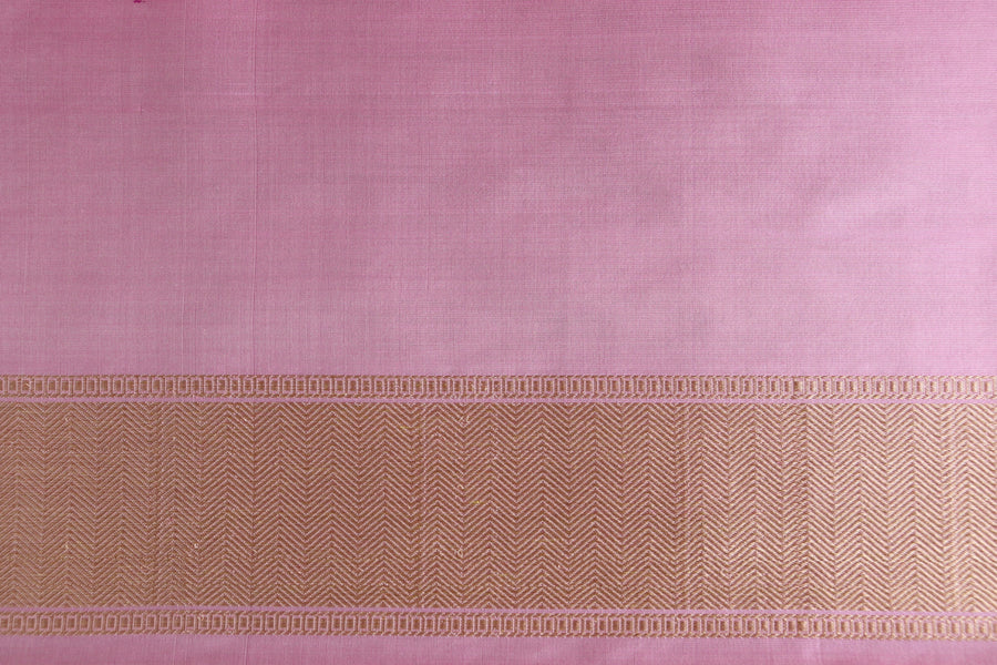 Baby Pink Kairy Kuniya Pure Silk Handloom Banarasi Saree