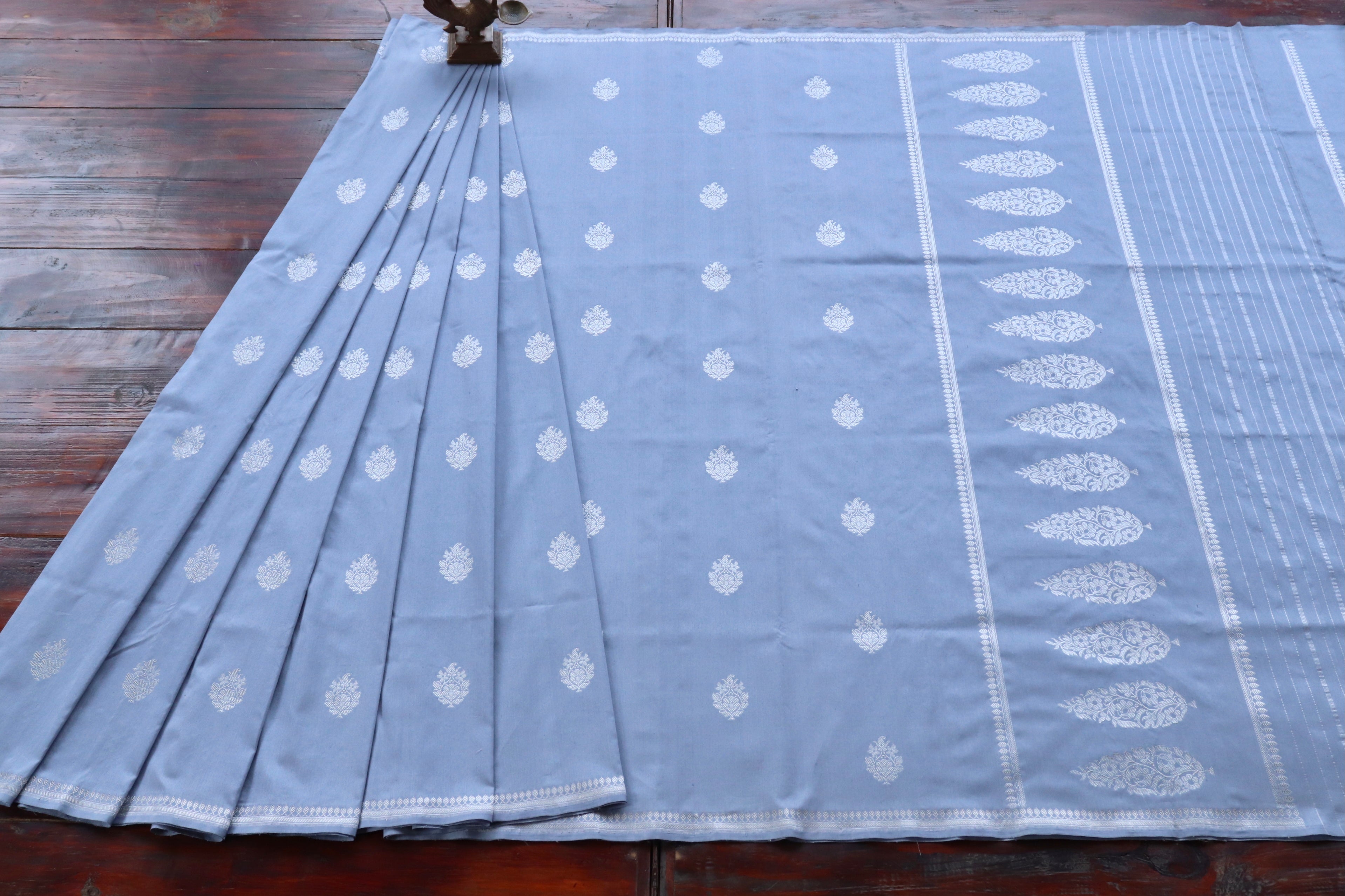 Powder Blue Virsa Handwoven Banarasi Saree