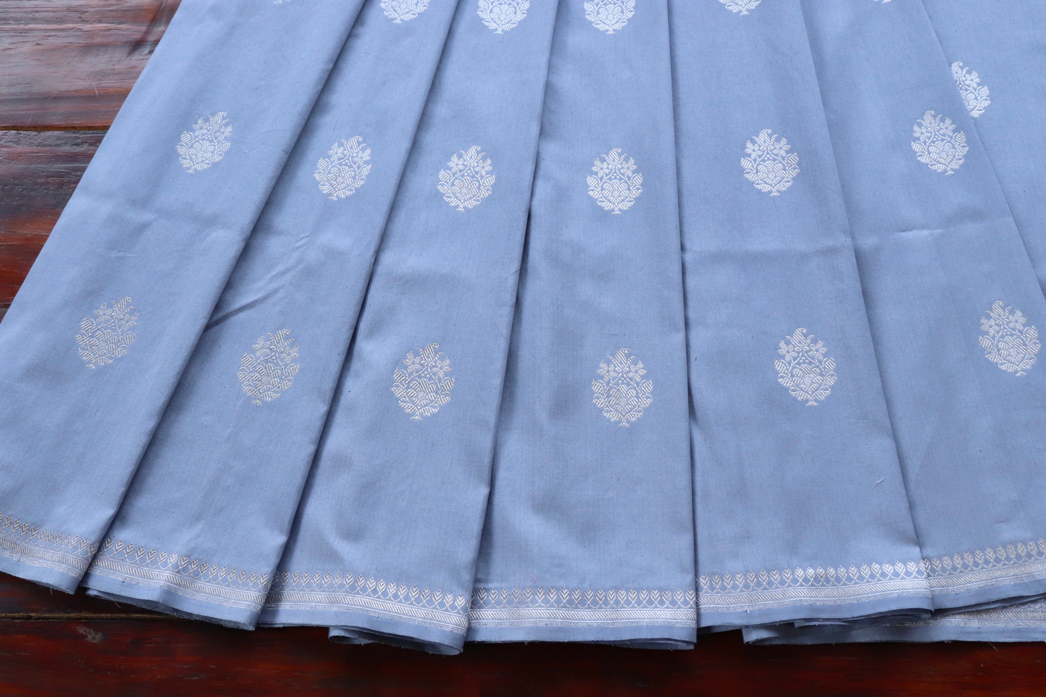 Powder Blue Virsa Handwoven Banarasi Saree