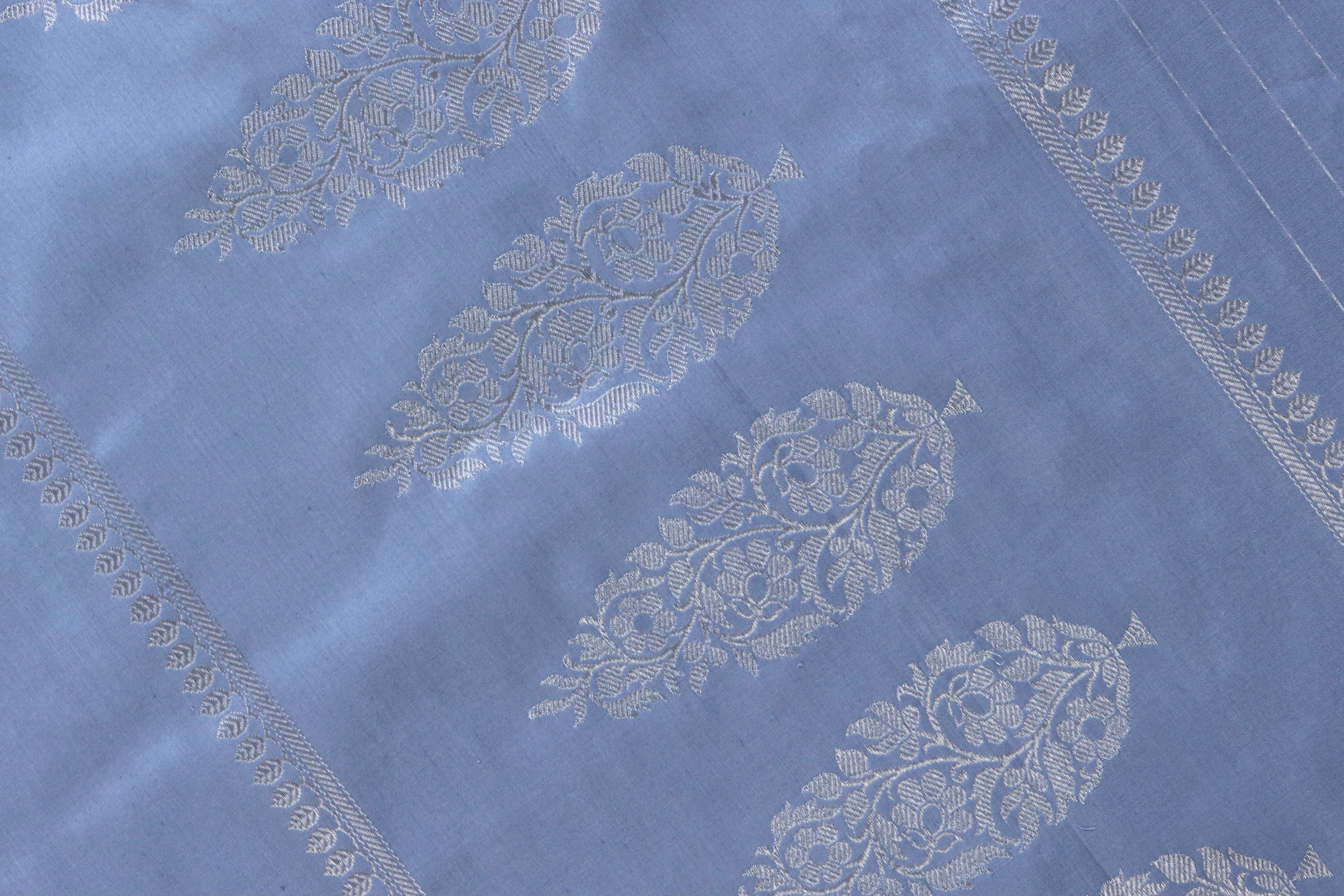 Powder Blue Virsa Handwoven Banarasi Saree