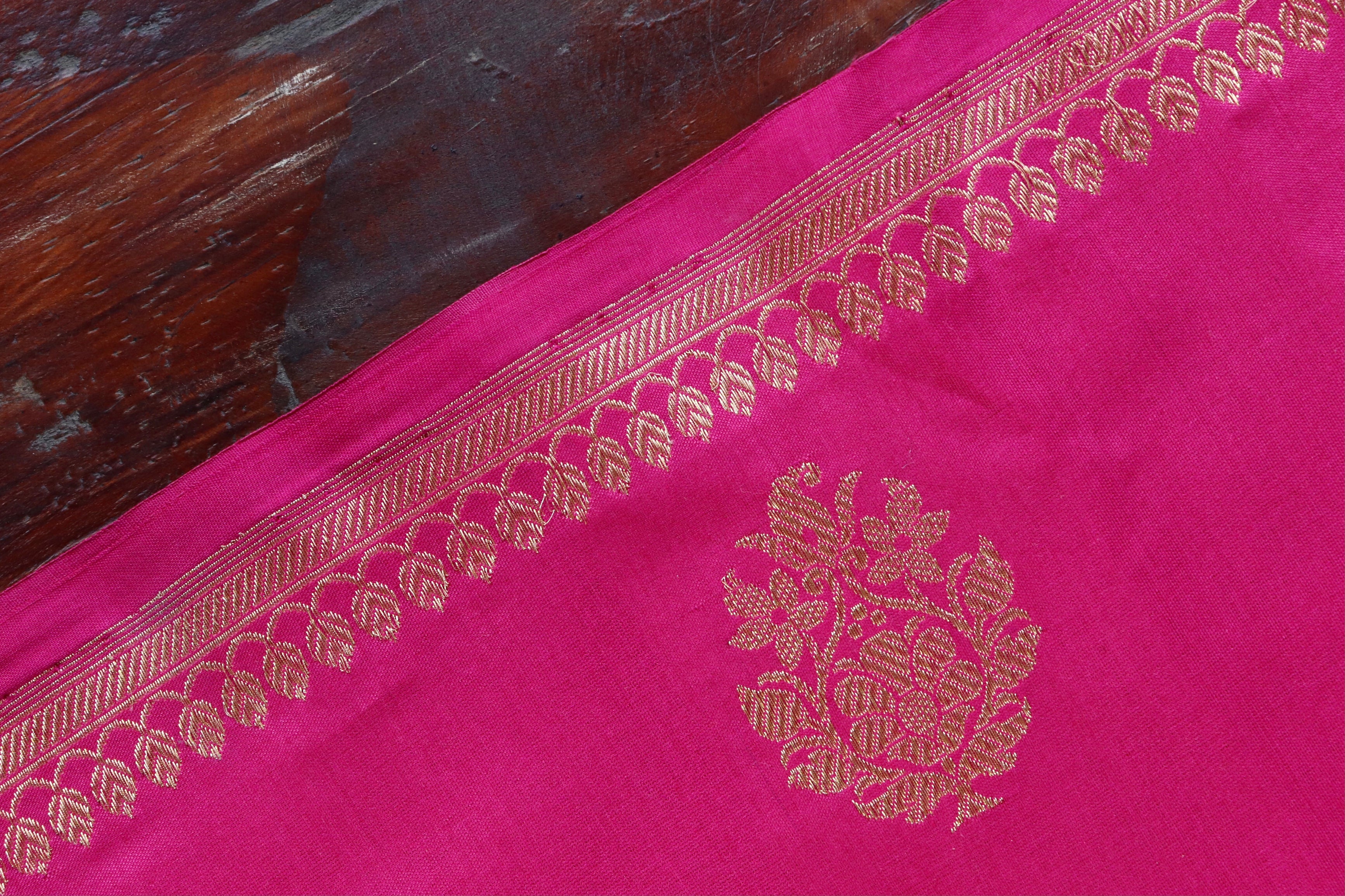 Rani Pink Virsa Handwoven Banarasi Saree