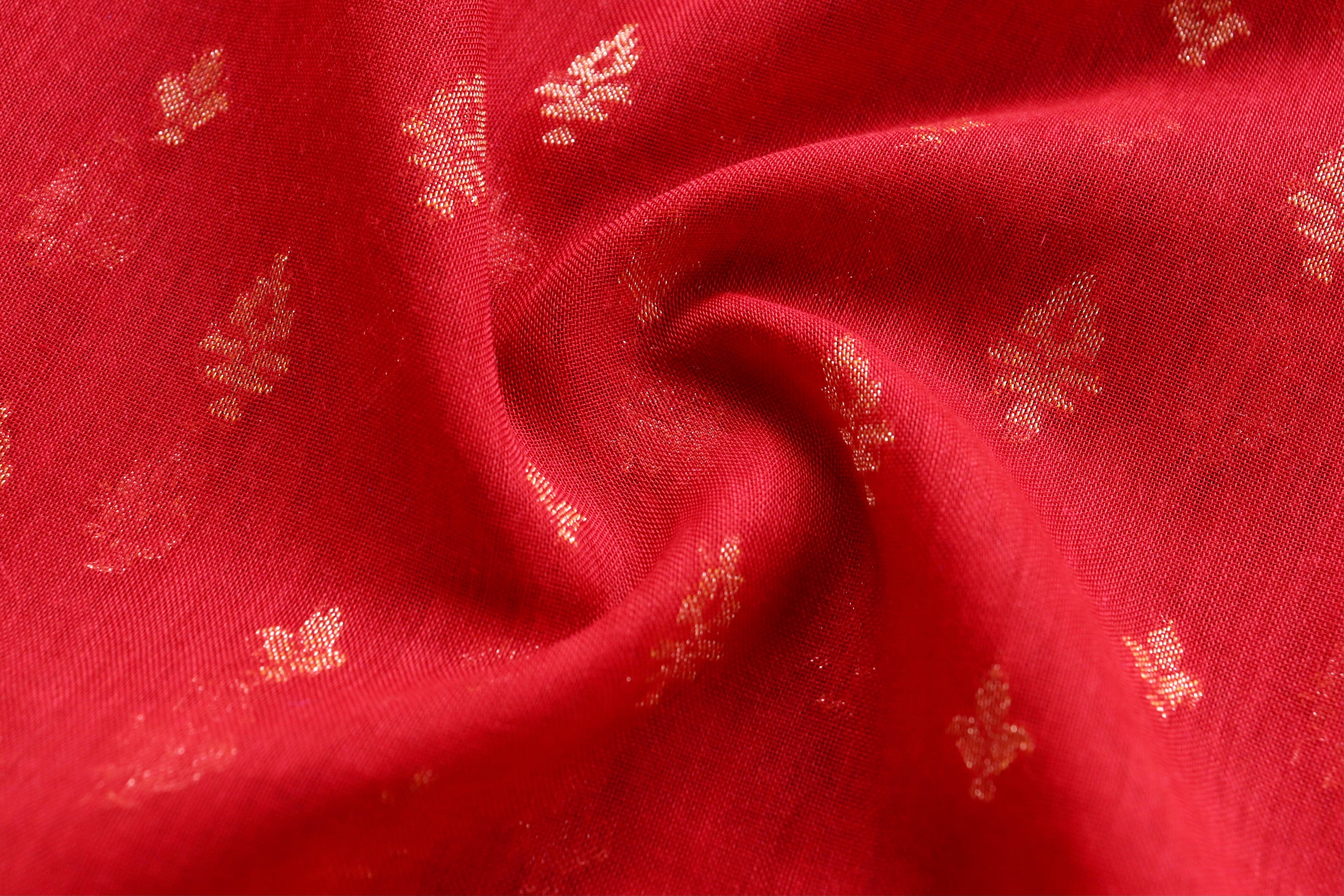 Red Meenadar Pure Cotton Banarasi Handloom Saree
