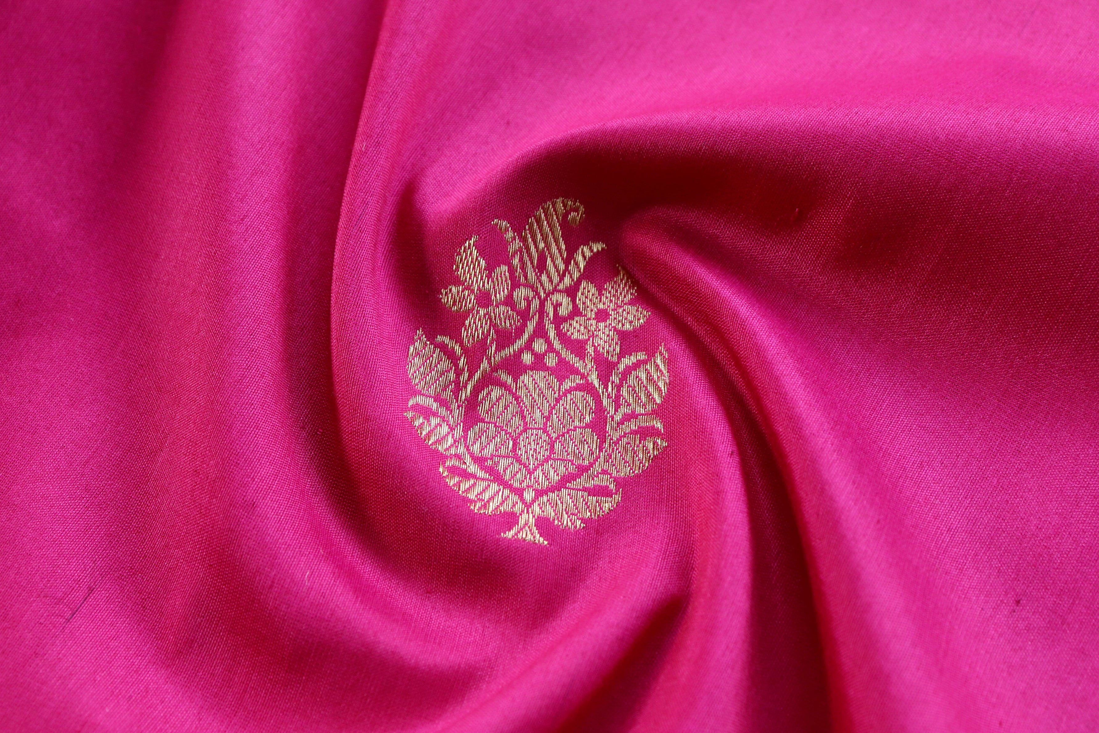 Rani Pink Virsa Handwoven Banarasi Saree