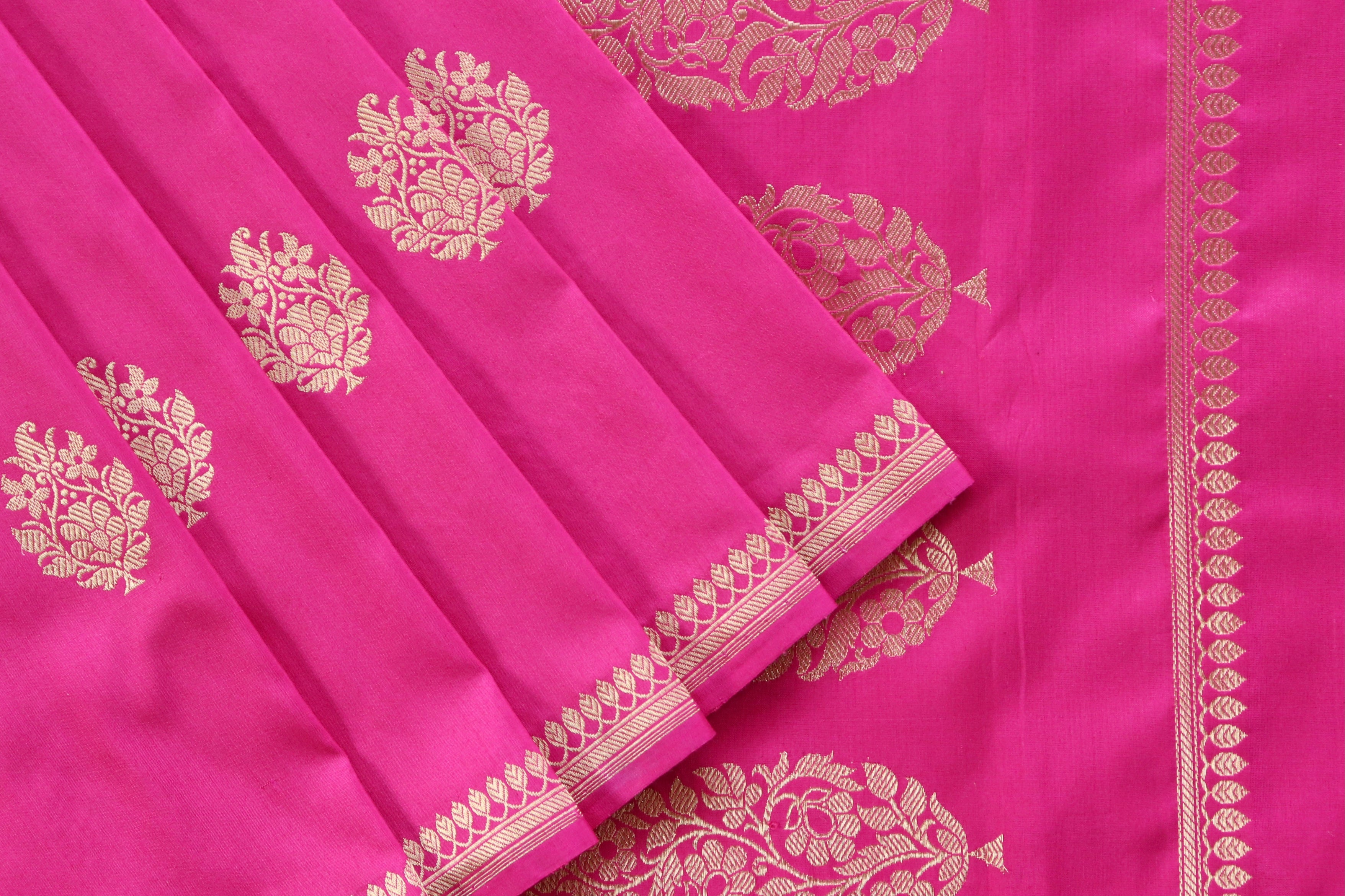 Rani Pink Virsa Handwoven Banarasi Saree