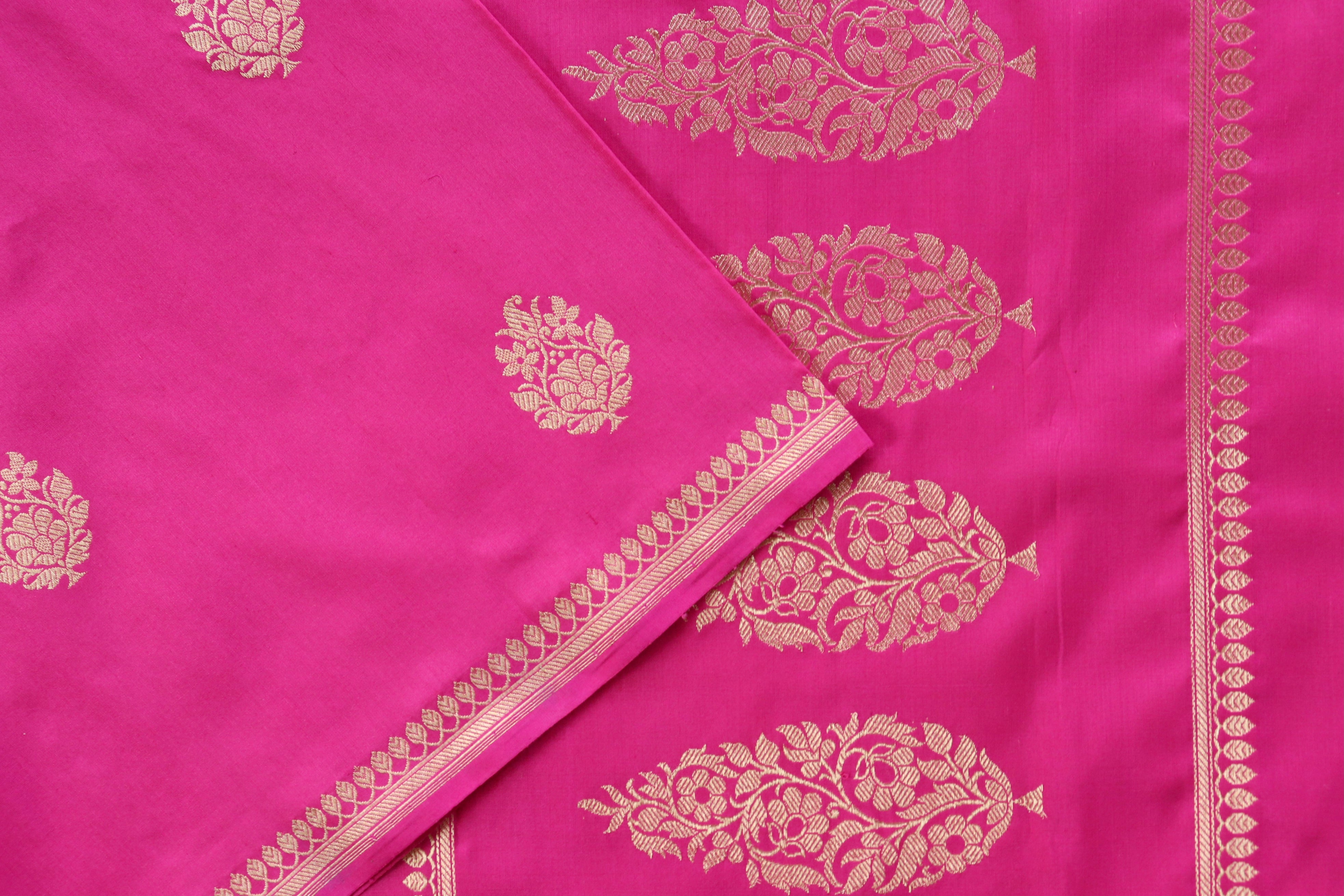 Rani Pink Virsa Handwoven Banarasi Saree