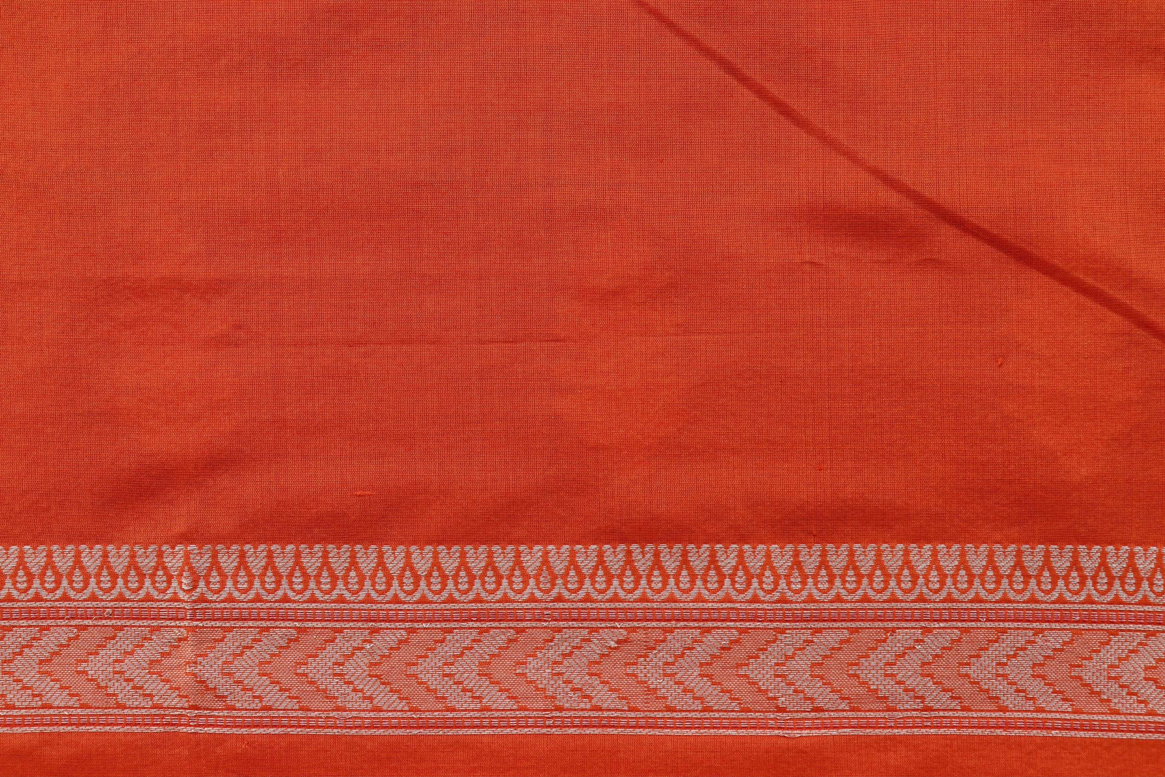 Orange Silk By Cotton Handloom Banarasi Suit Set