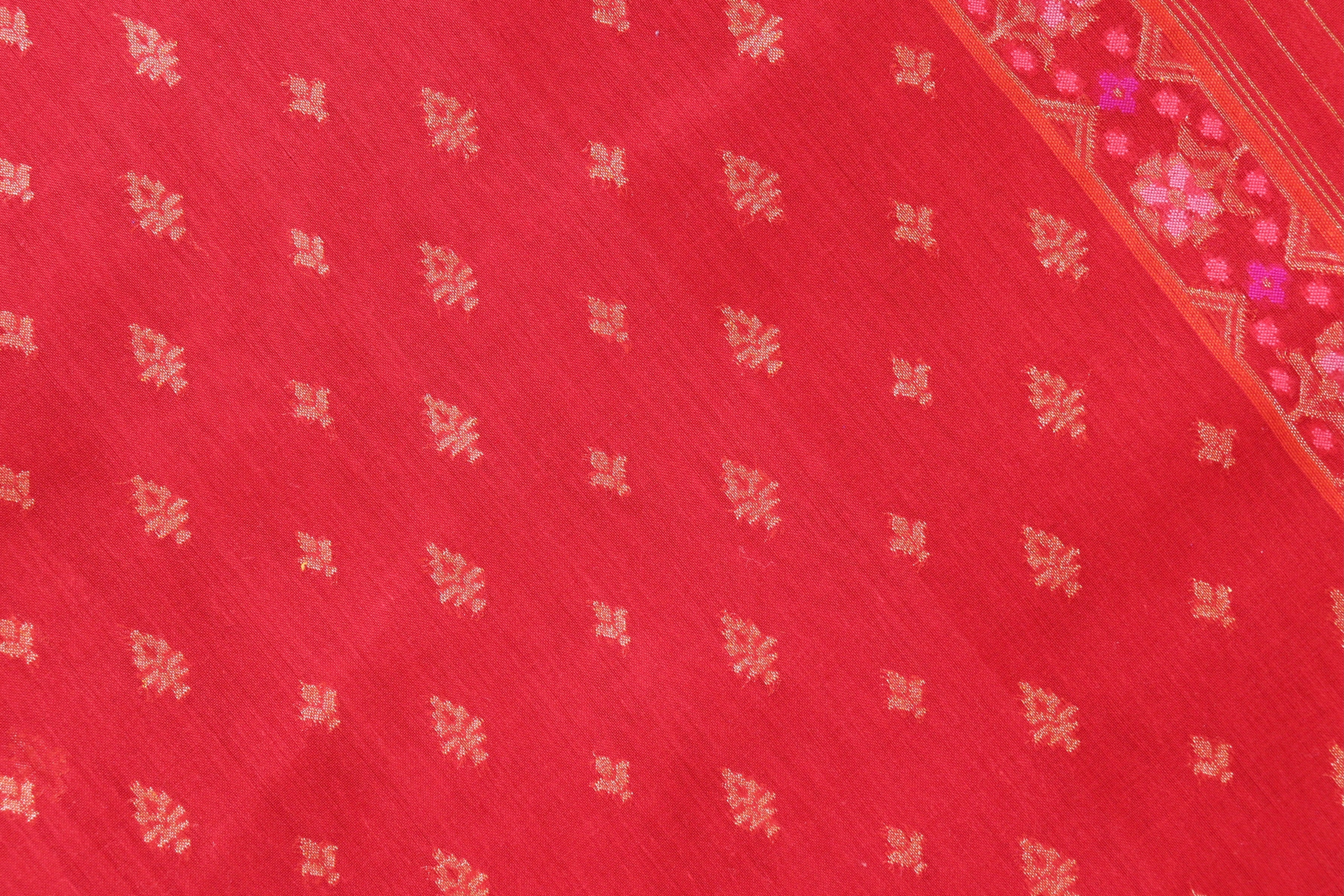 Red Meenadar Pure Cotton Banarasi Handloom Saree